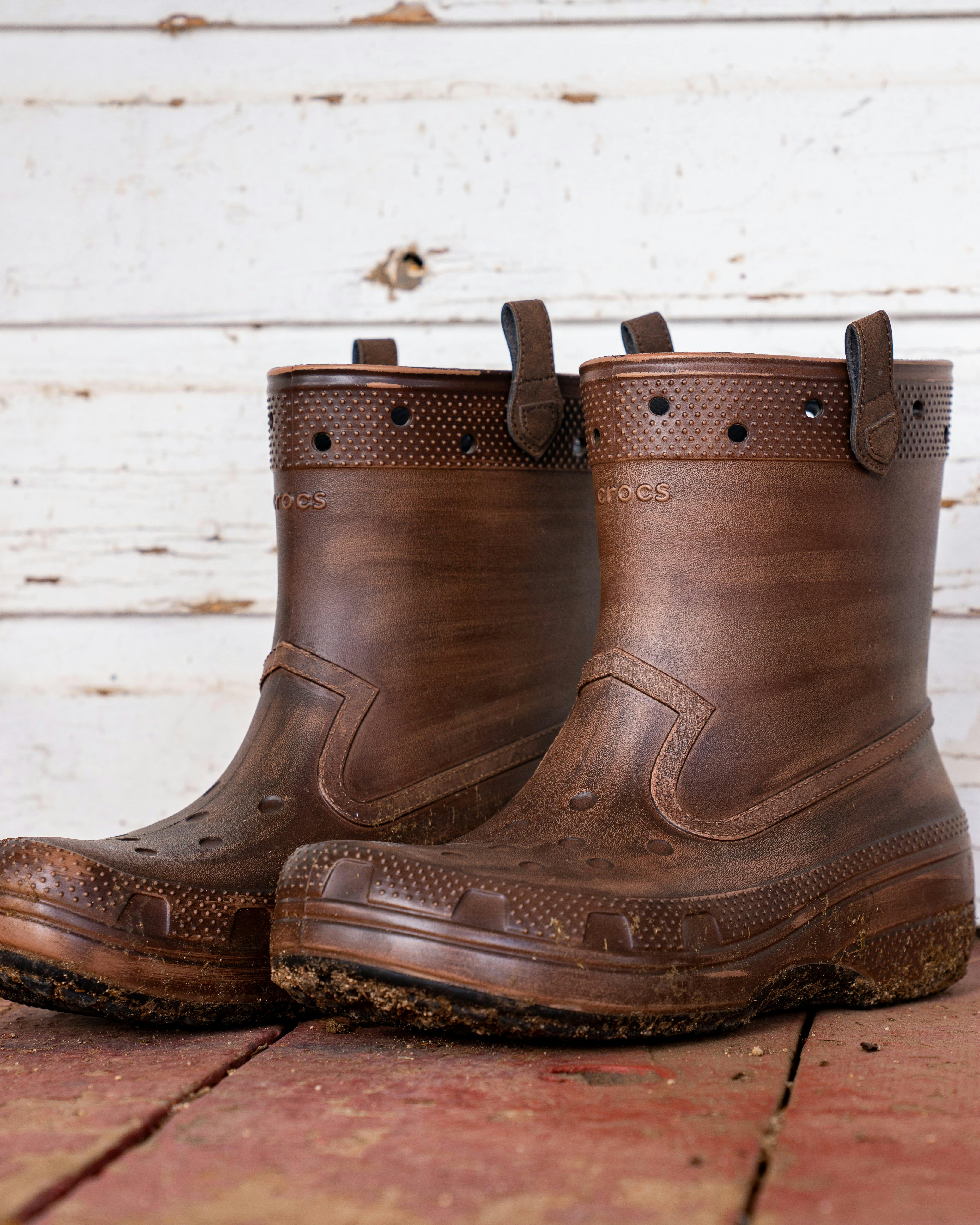 Crocs Huckberry x Crocs Classic Western Boot Brown Rain Boots