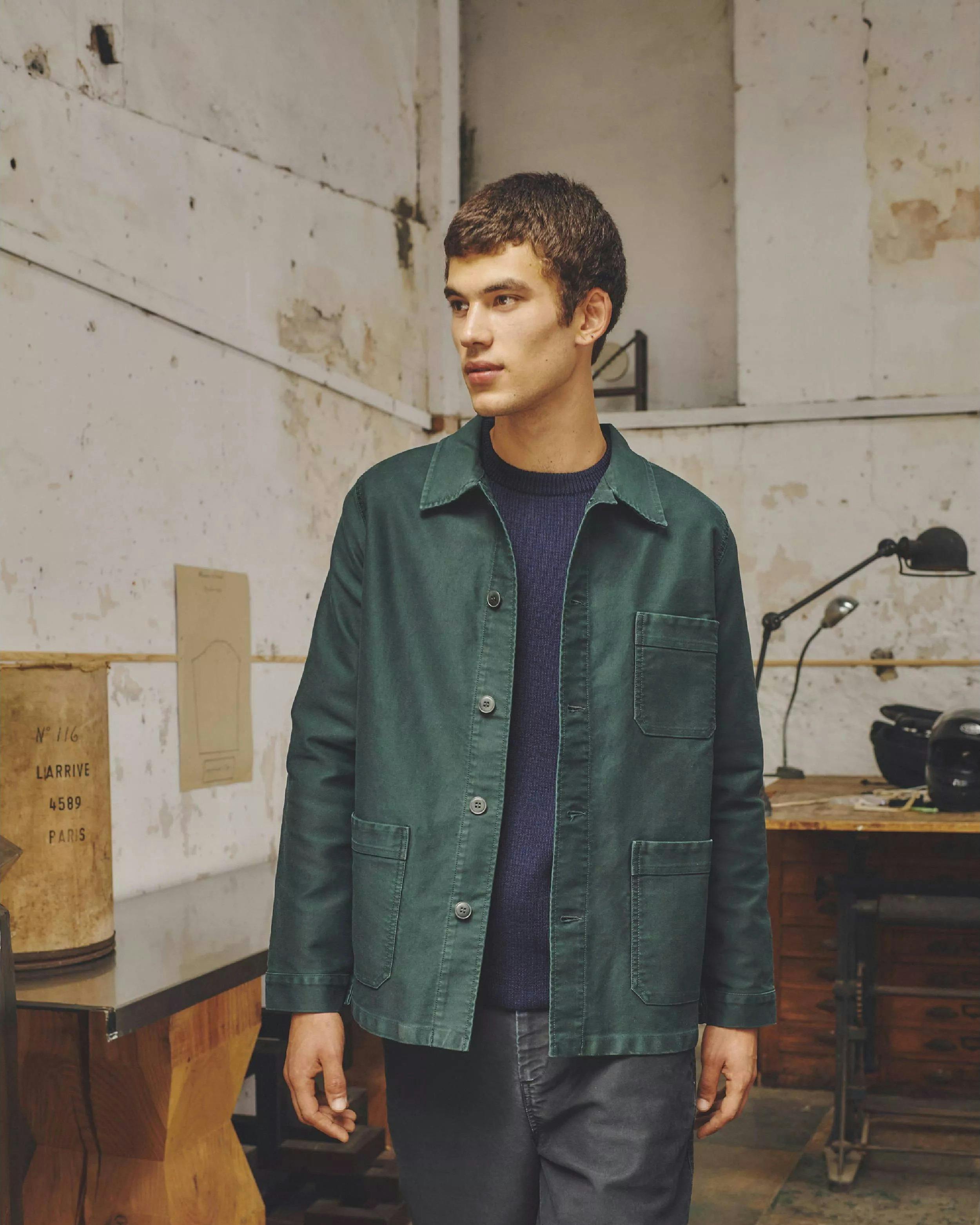 Le Mont St Michel French Work Chore Jacket Forest Chore Coats