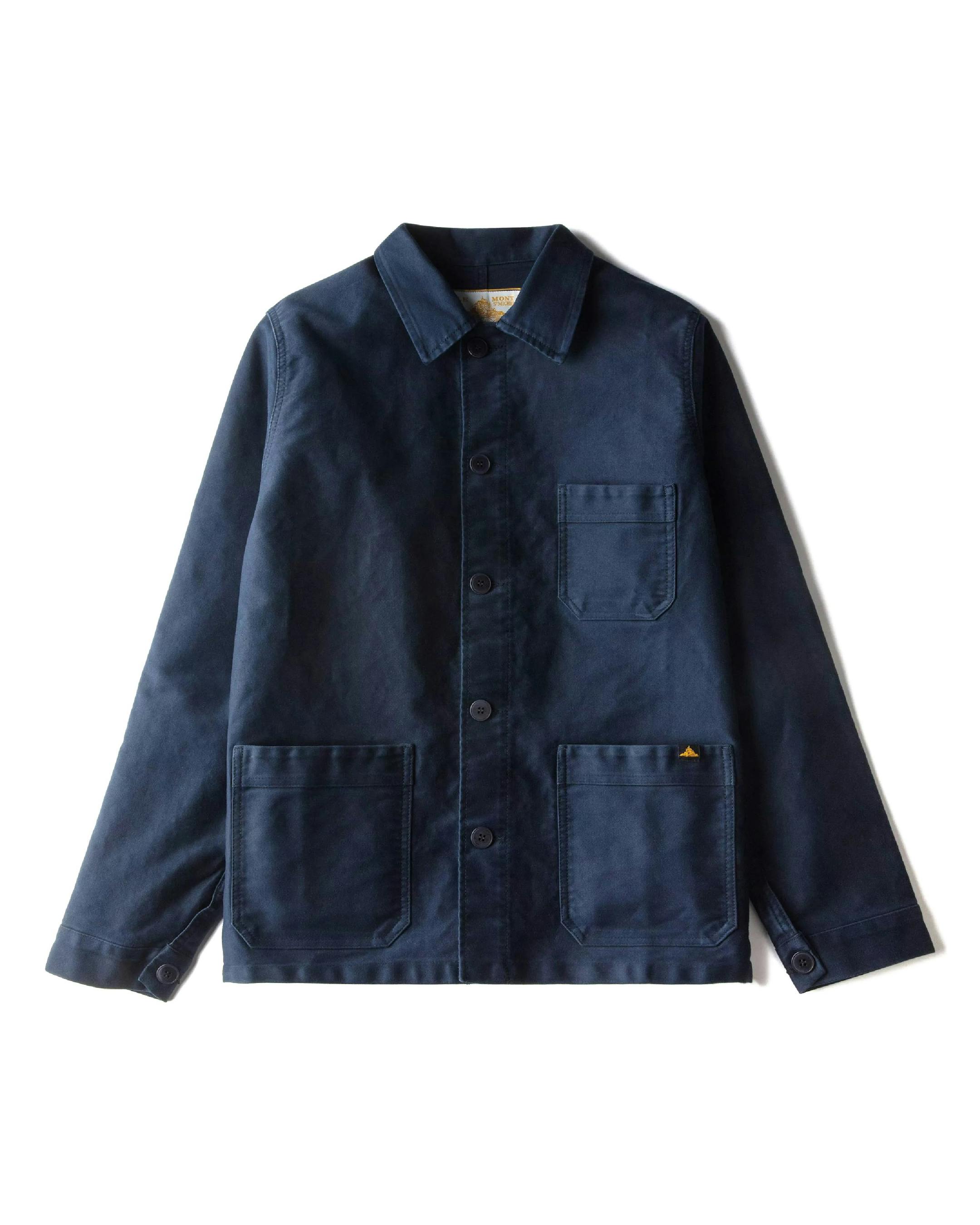 Le Mont St Michel French Work Chore Jacket Navy Chore Coats