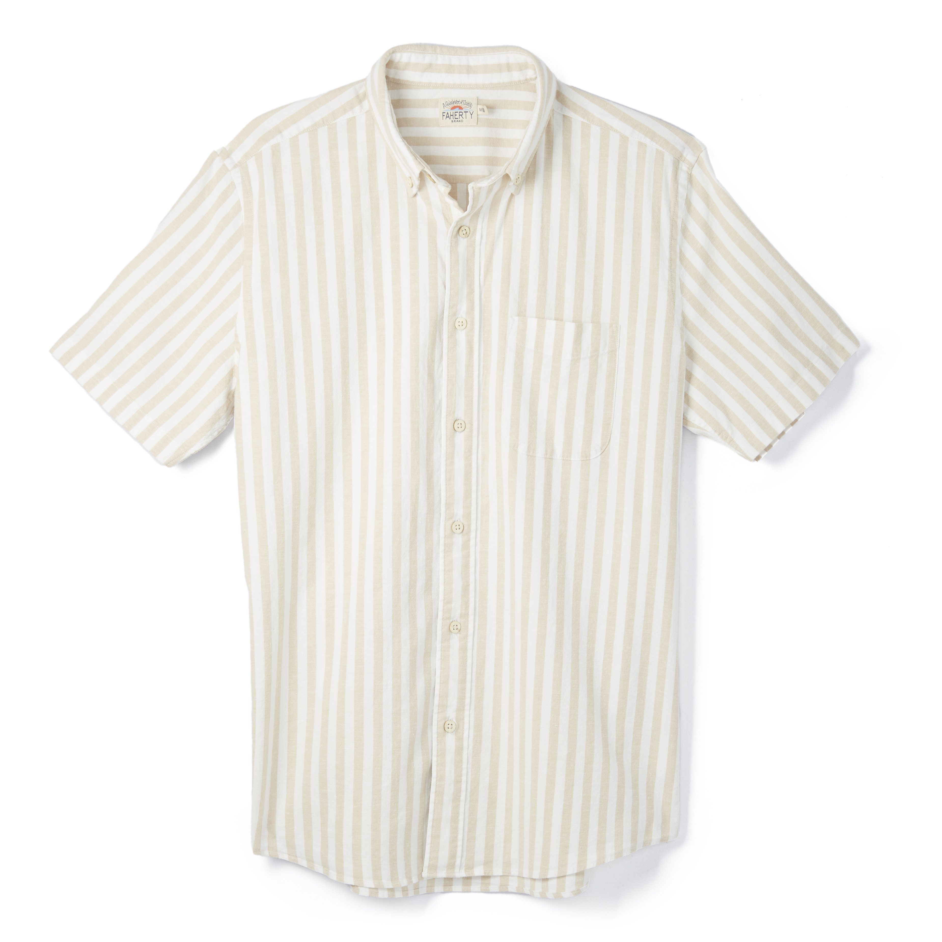 Breeze Short Sleeve Shirt in Sand Shell Stripe
