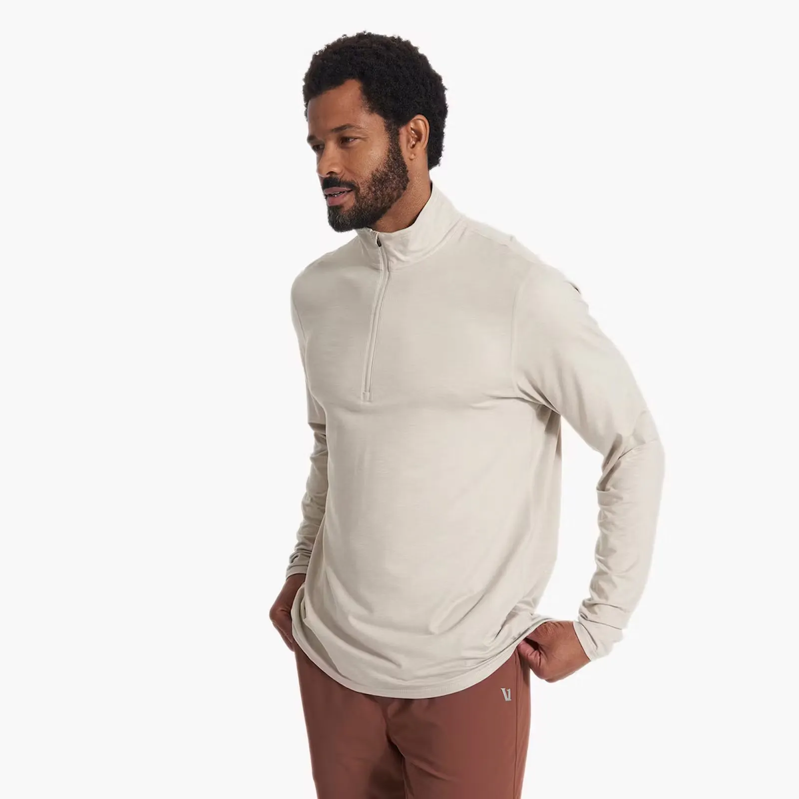 Vuori Ease Performance Half Zip - Suede Heather | Quarter-Zip