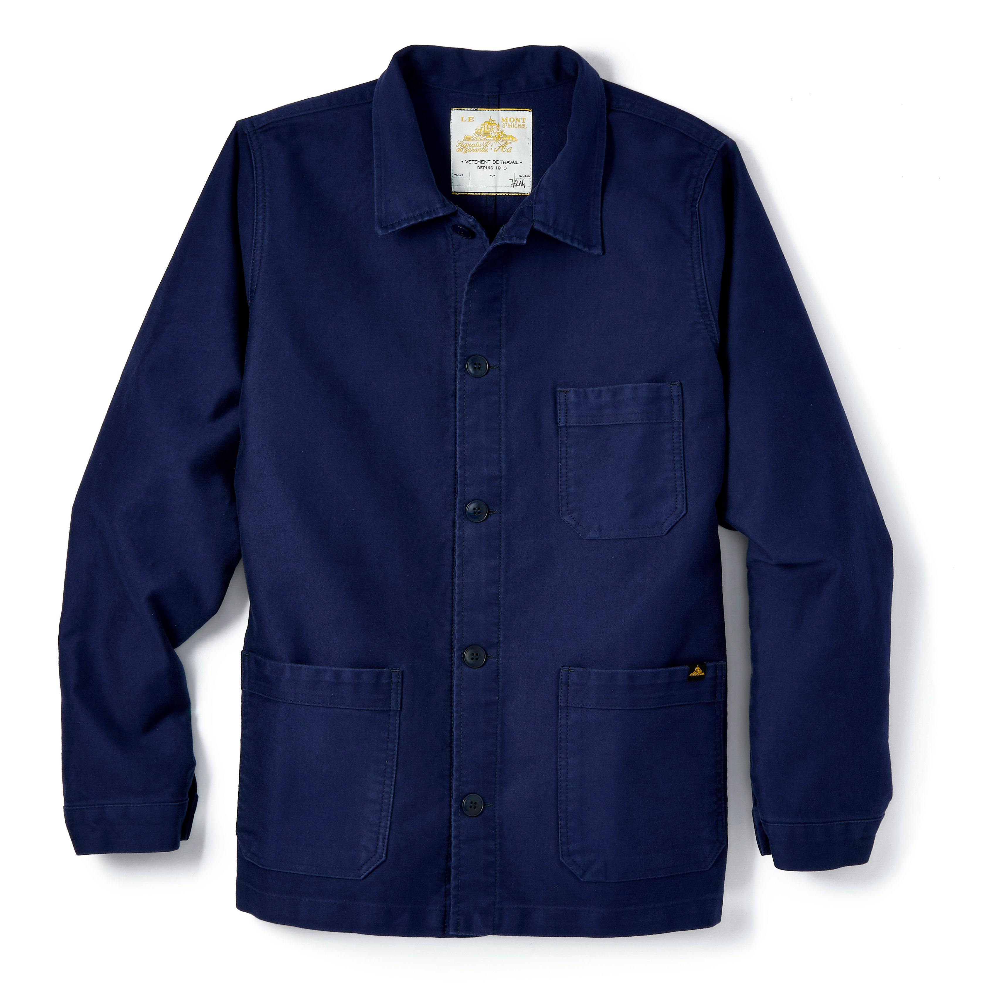 1940s Men’s Work Clothes, Casual Wear French Moleskin Work Jacket $275.00 AT vintagedancer.com