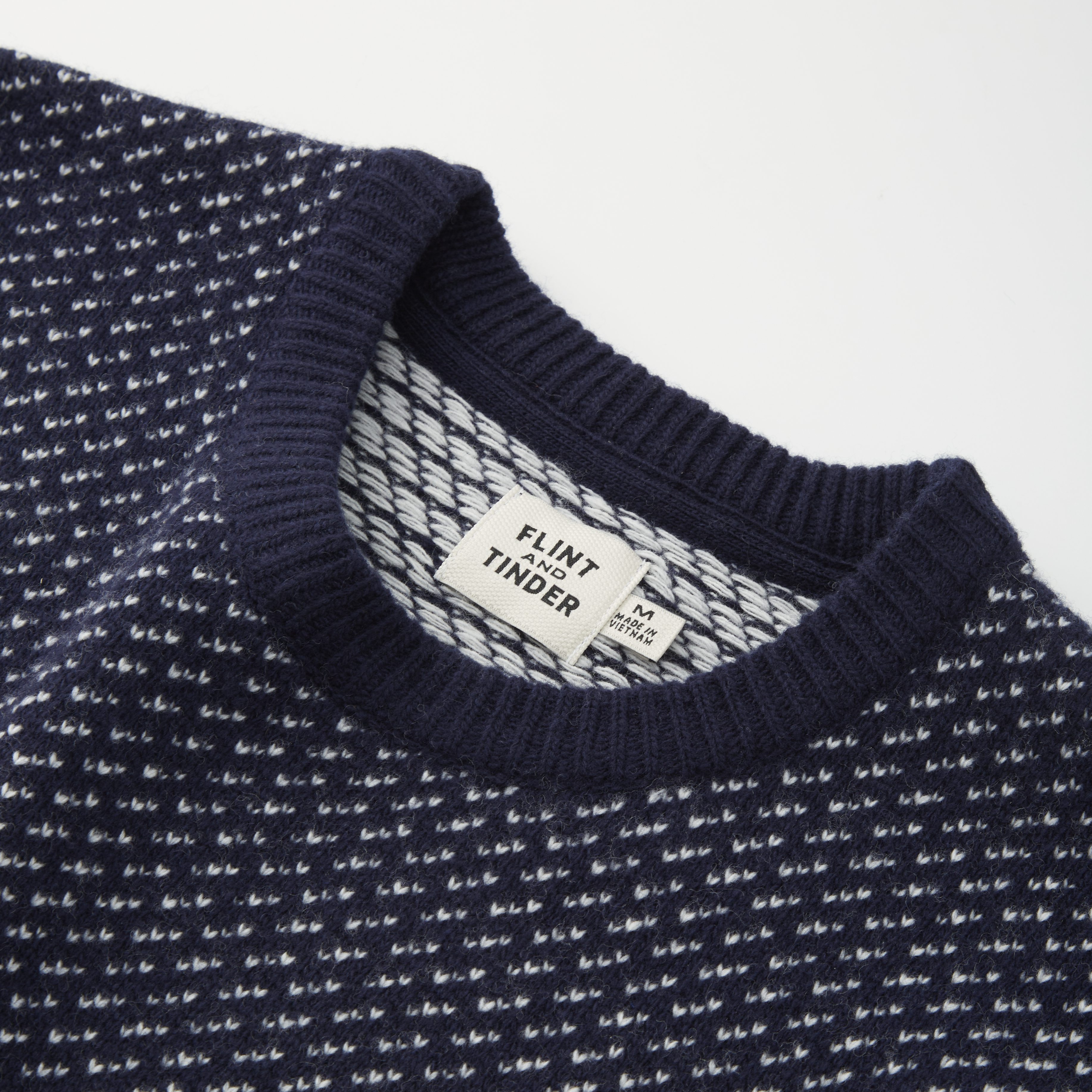 Flint and Tinder Nordic Merino Wool Crewneck Sweater - Navy Alpine