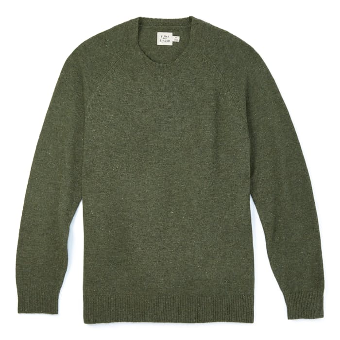 Image of Speckled Merino Wool Crewneck Sweater