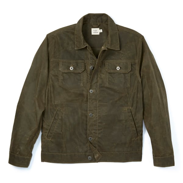 Men's Olive Green Real Suede Leather Jacket Western Trucker