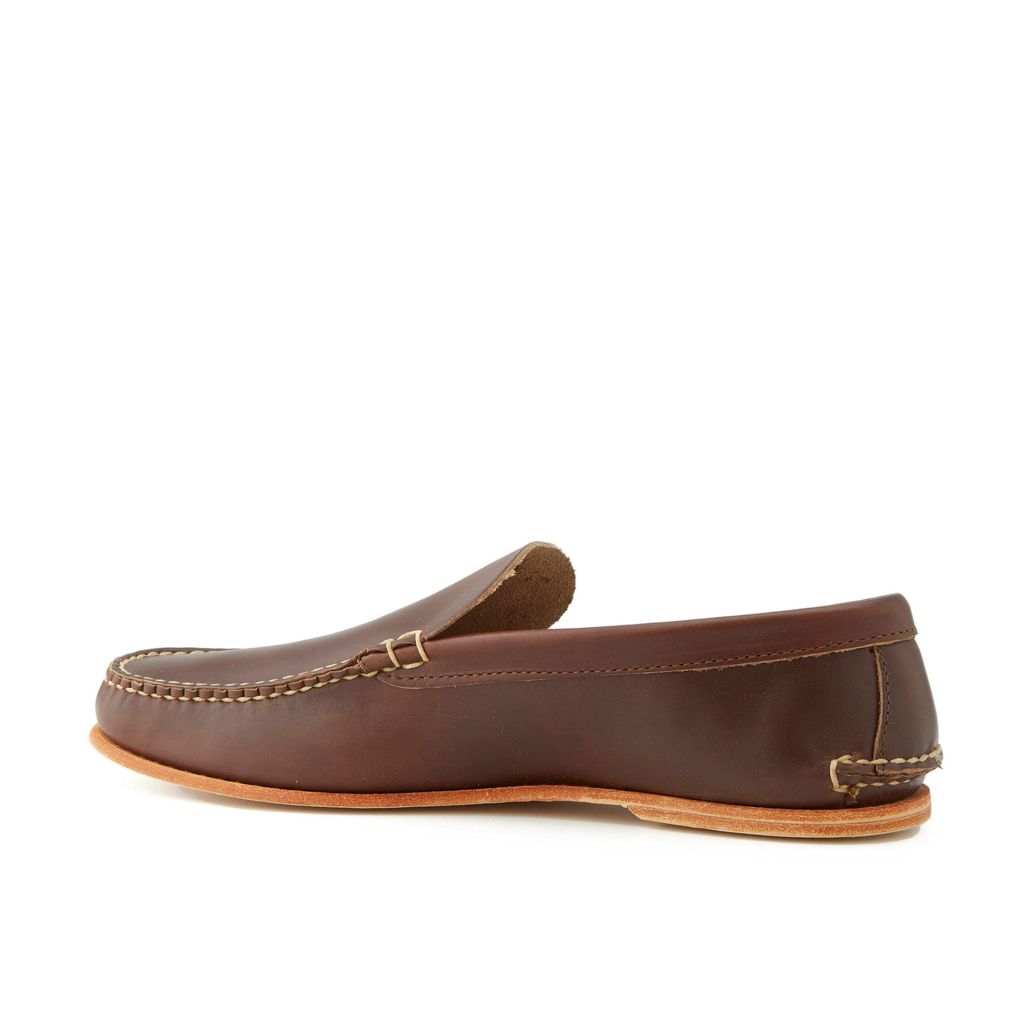 Brown Shiny Loafer With A Golden V – Vercini