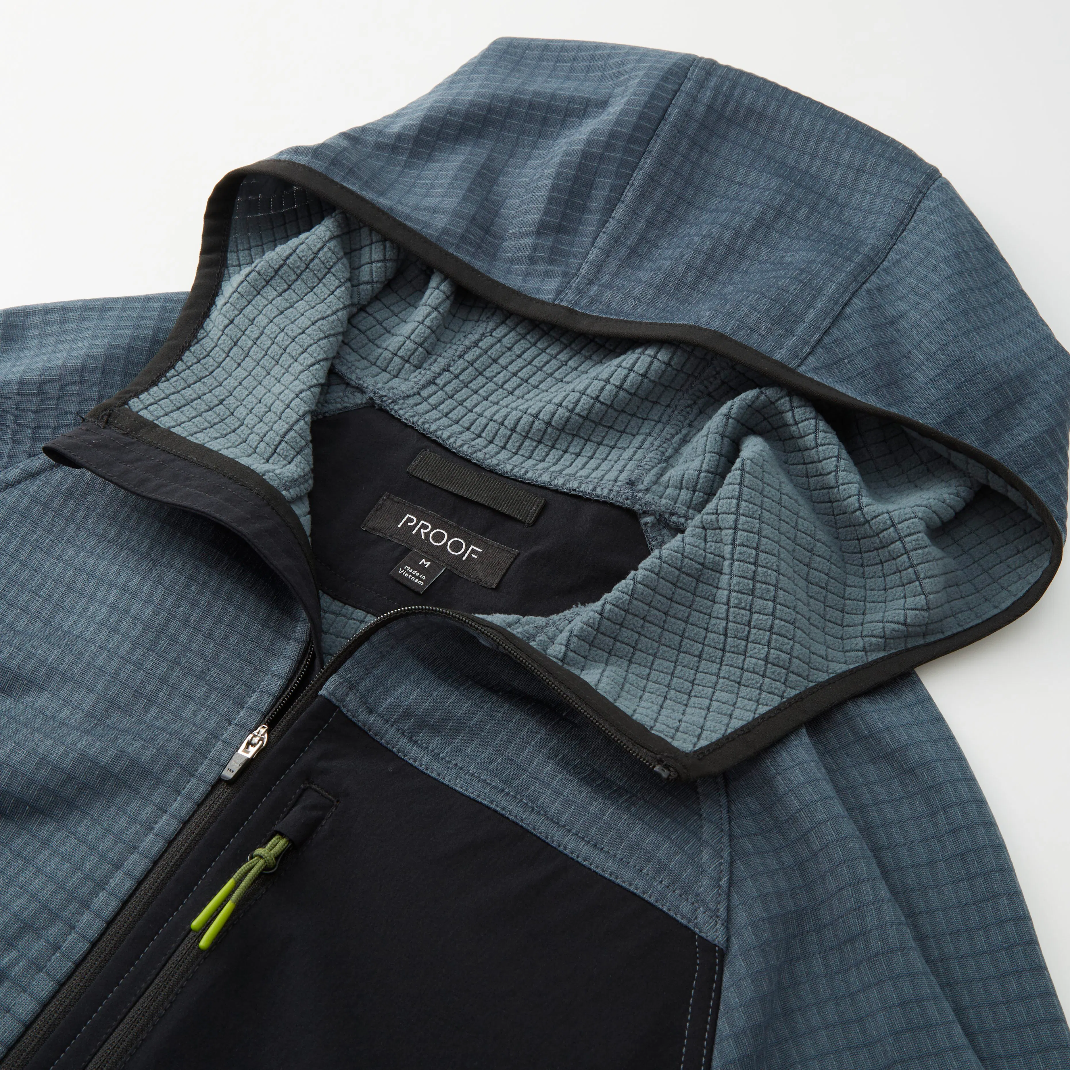 Proof Trail Grid Fleece Full Zip Hoodie - Gravel Grey | Full-Zip