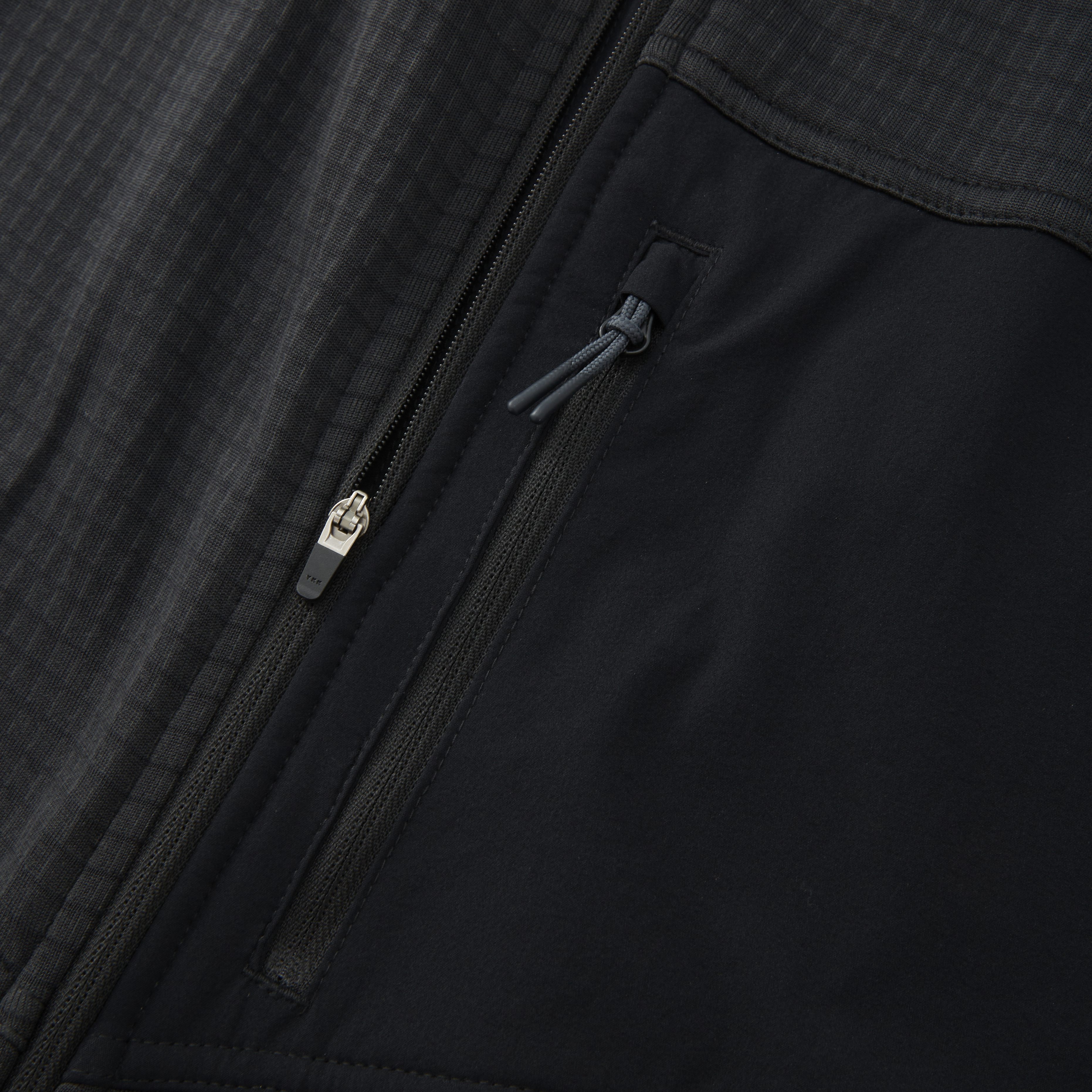 Proof Trail Grid Fleece Full Zip Vest - Black | Vests | Huckberry