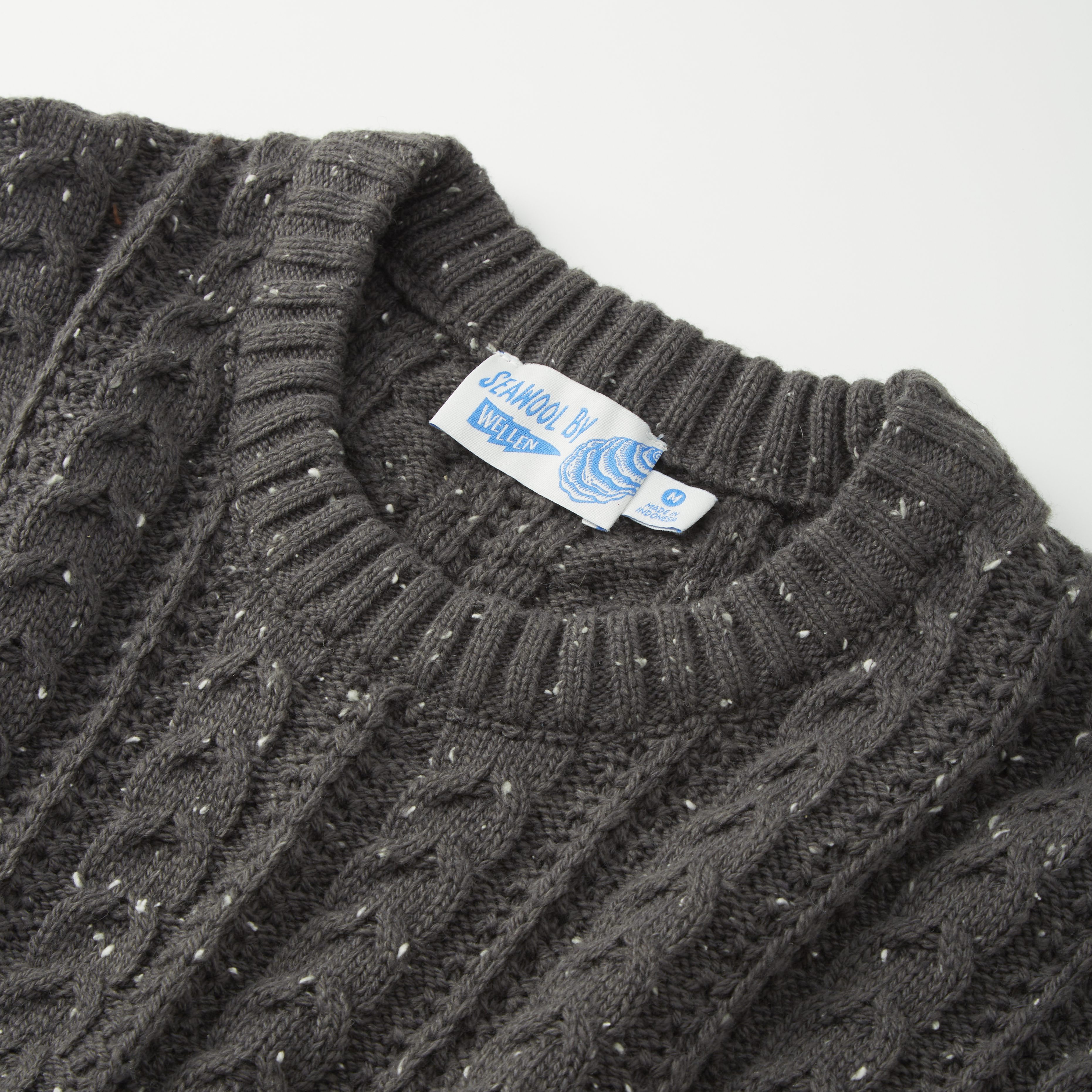 久遠　Fisherman Collage Sweater / BLK Sweater_Fisherman_Charcoal_Stu
