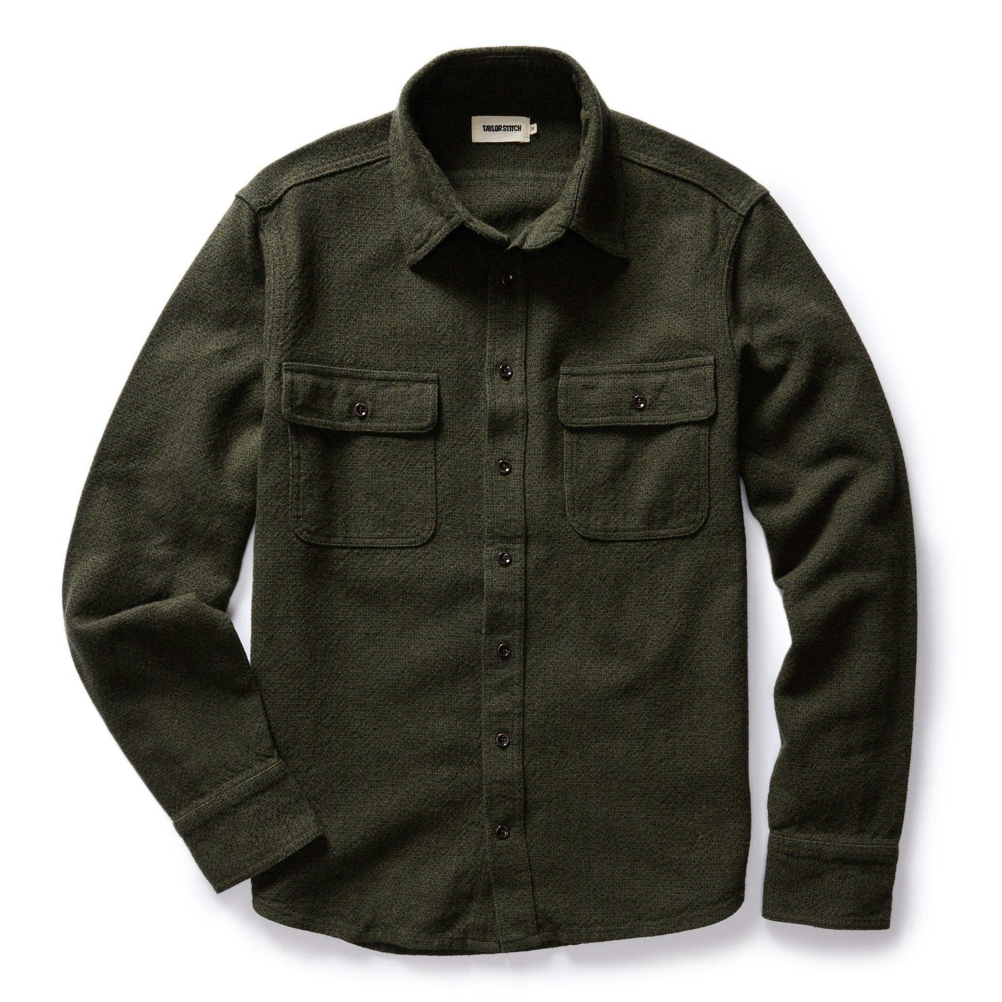 Men’s Vintage Workwear Inspired Clothing The Ledge Washed Linen Cotton Tweed Shirt $138.00 AT vintagedancer.com