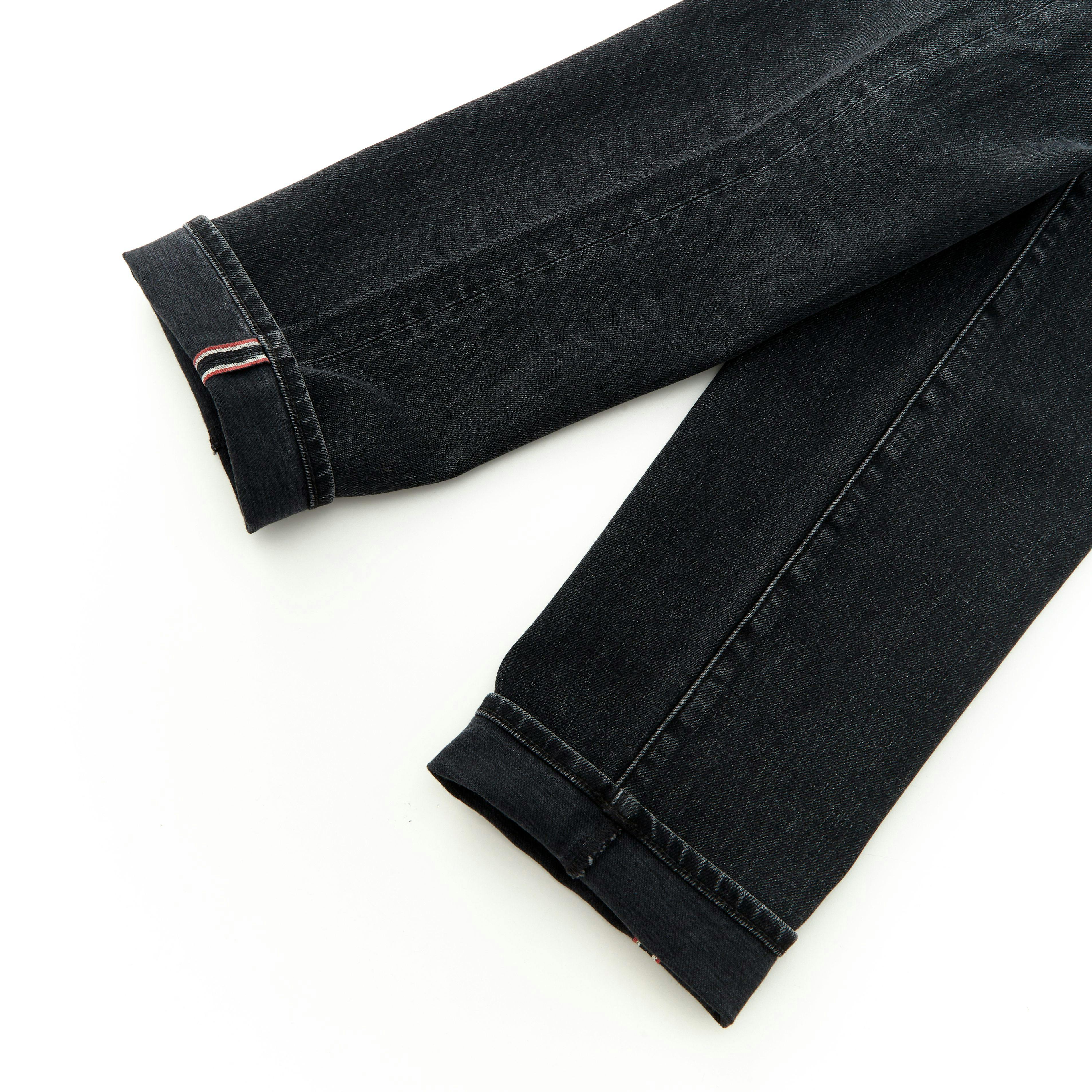 Slim Straight Black Stretch Selvedge Jeans