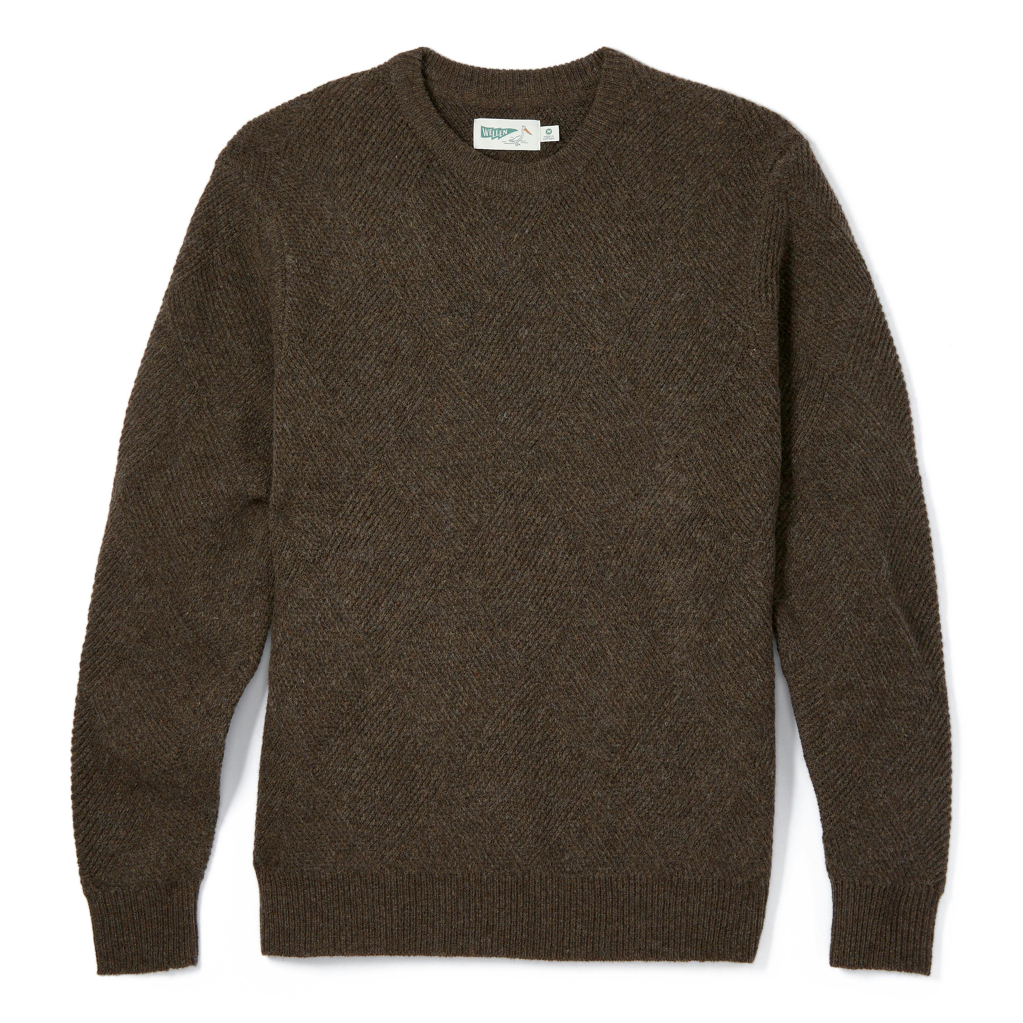 Recycled Wool Diamond Crewneck Sweater