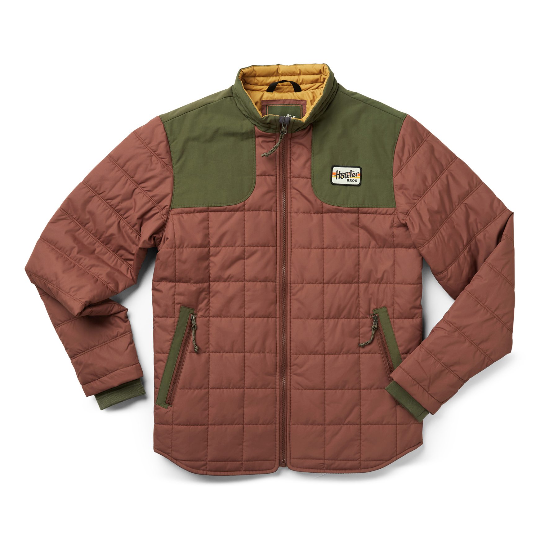 Howler Brothers Merlin Puffer Jacket - Cherrywood / Olivetree