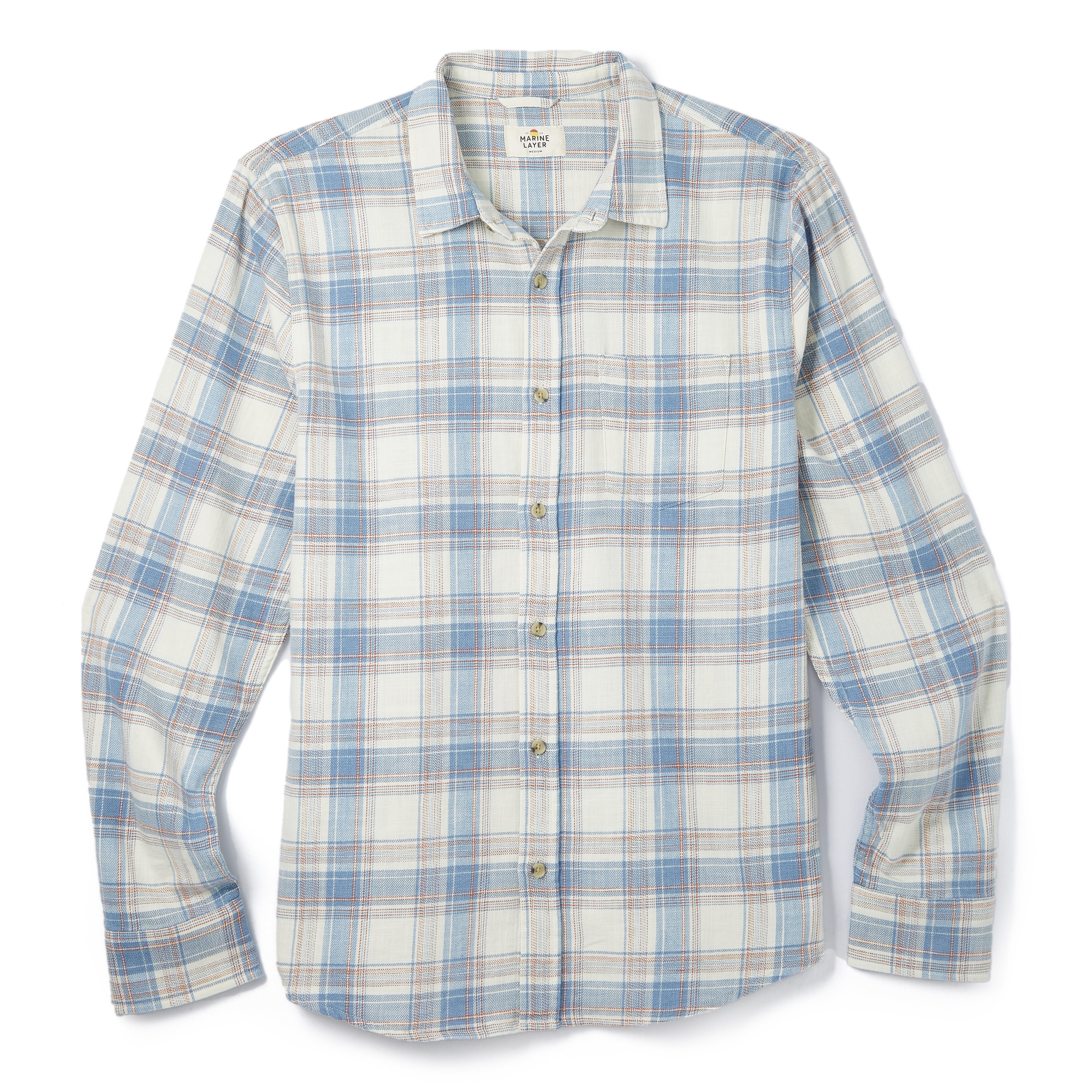 完売品　alumu. flannel stitch tunic shirt Taylor Stitch The Utility Shirt - Sun Bleached Indigo Check