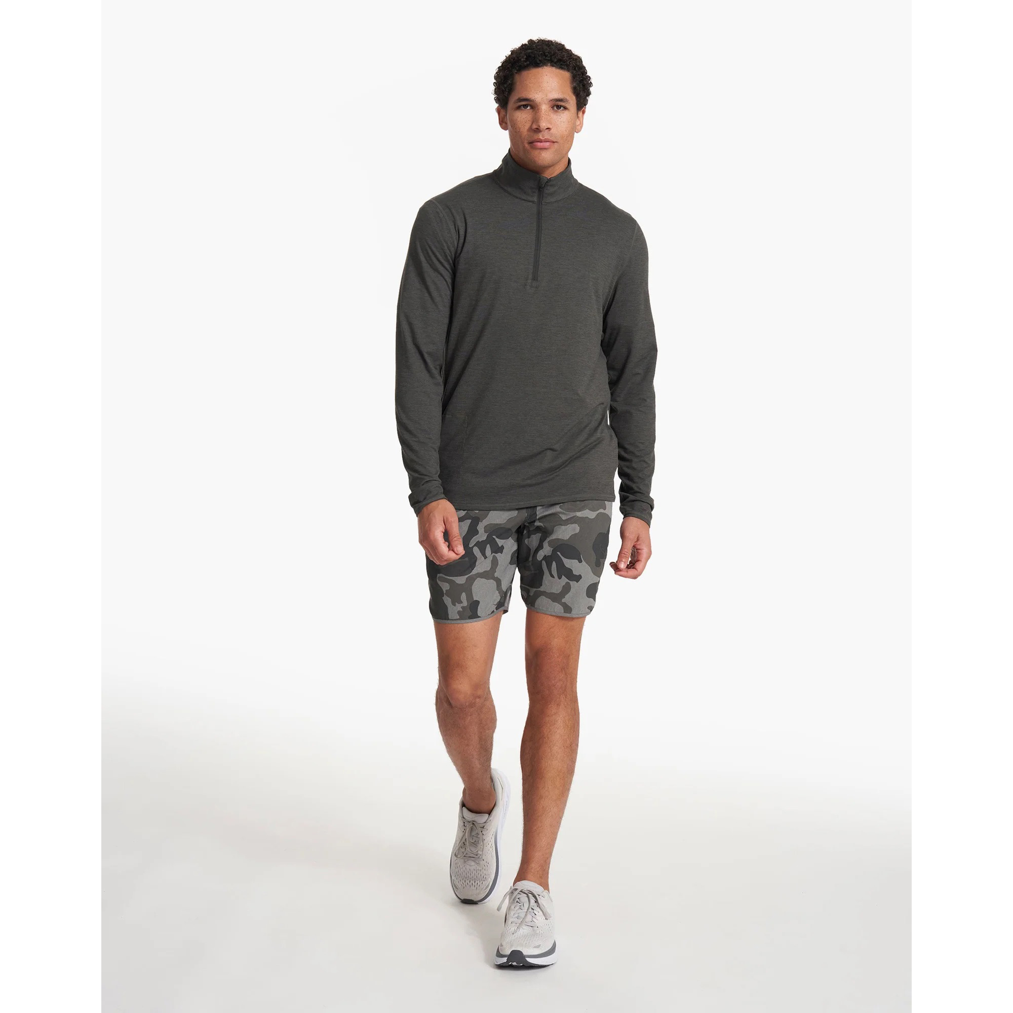 Vuori Ease Performance Half Zip - Charcoal Heather | Active Tops