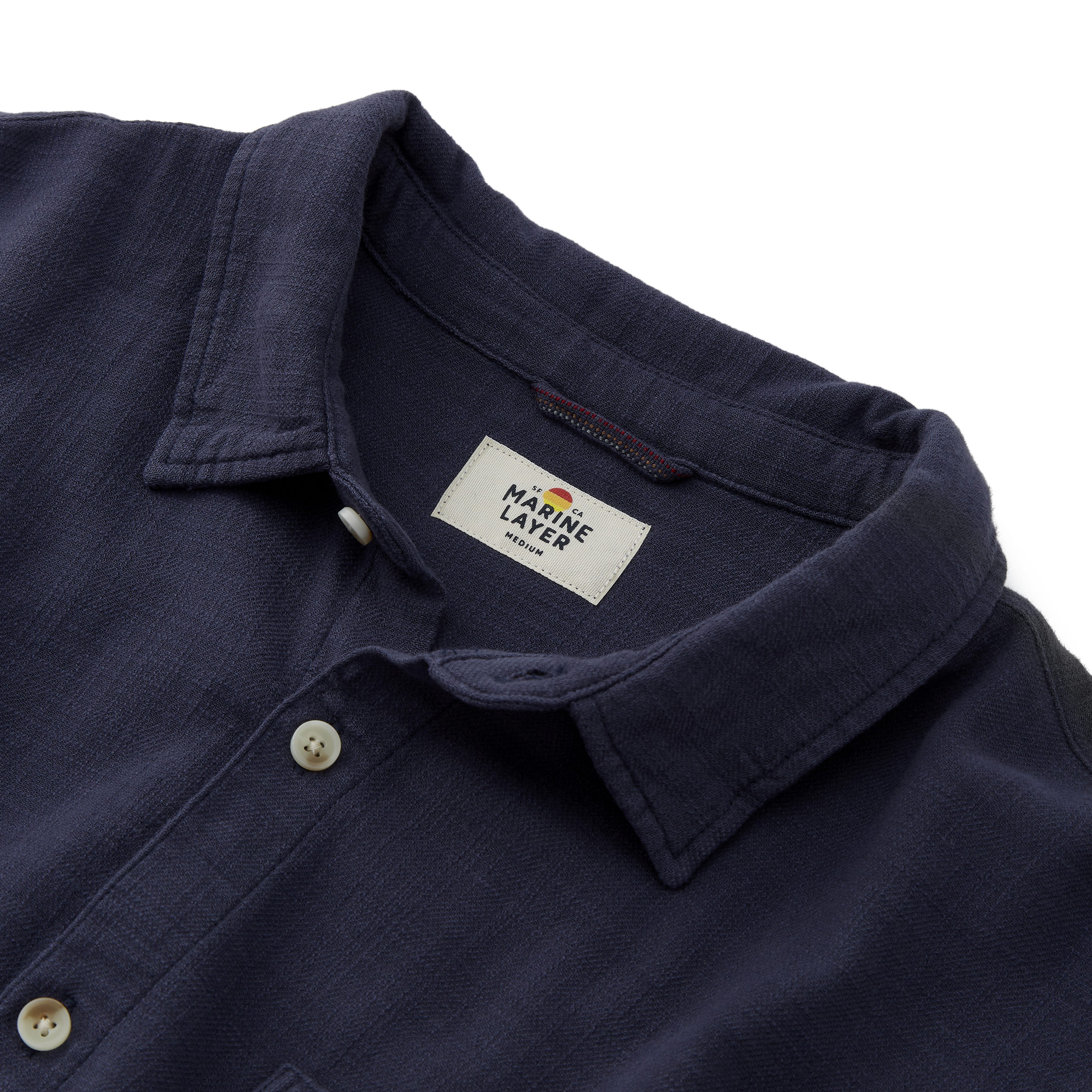 Marine Layer Classic Stretch Selvage Long Sleeve Shirt - Mood