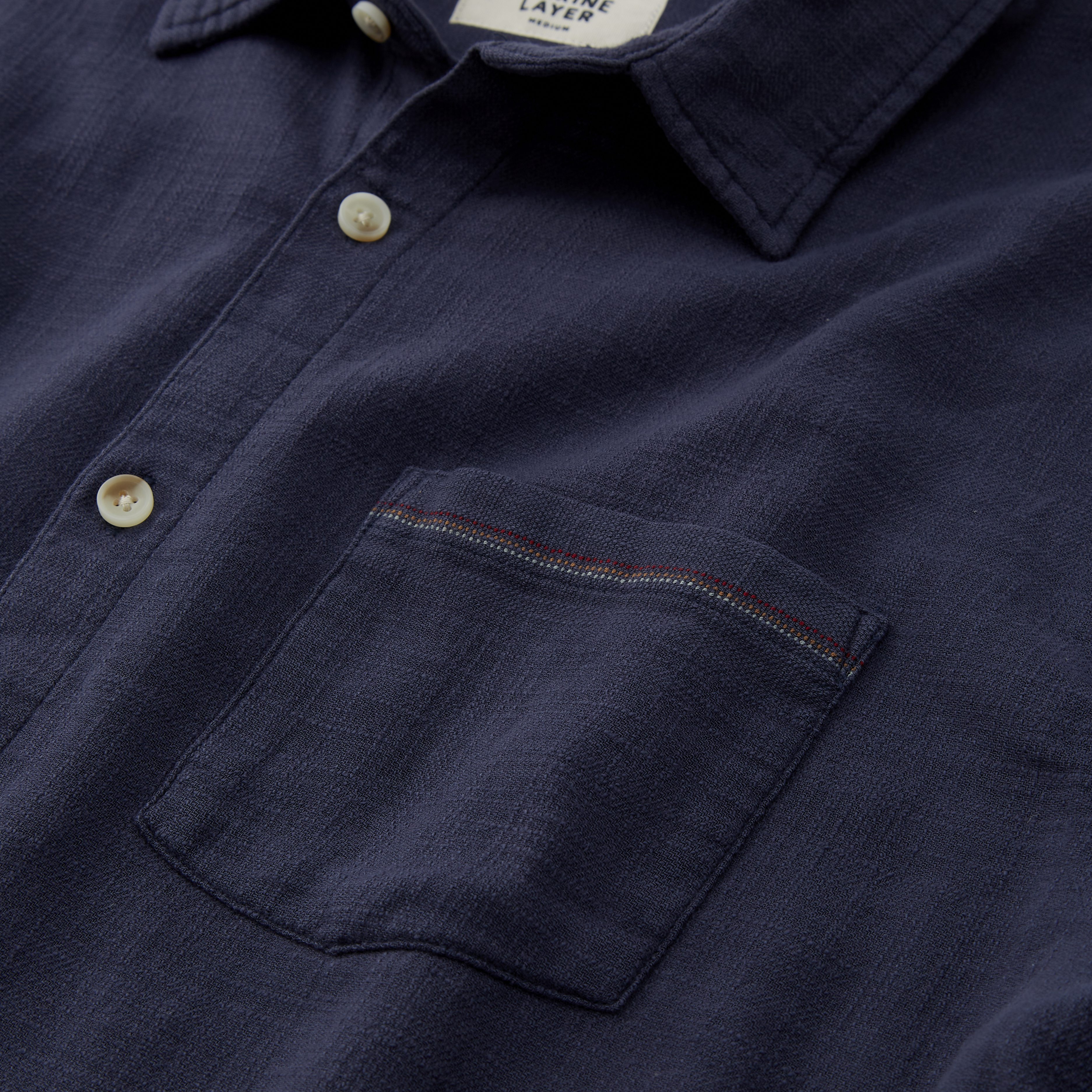 Marine Layer Classic Stretch Selvage Long Sleeve Shirt - Mood