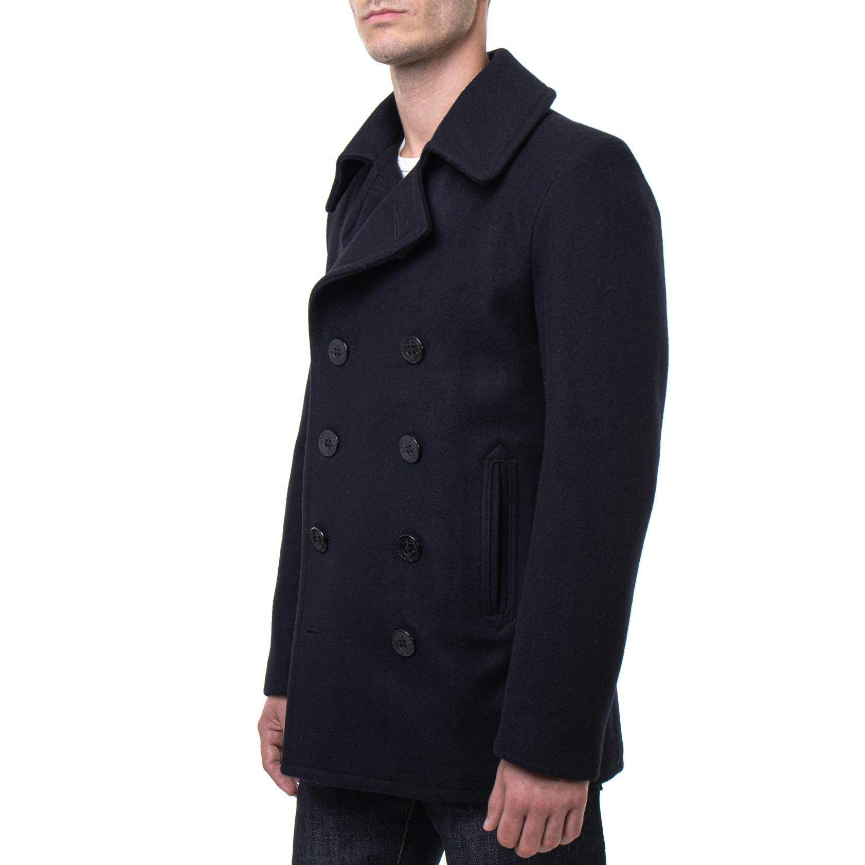 Schott Double-Breasted Tailored Peacoat