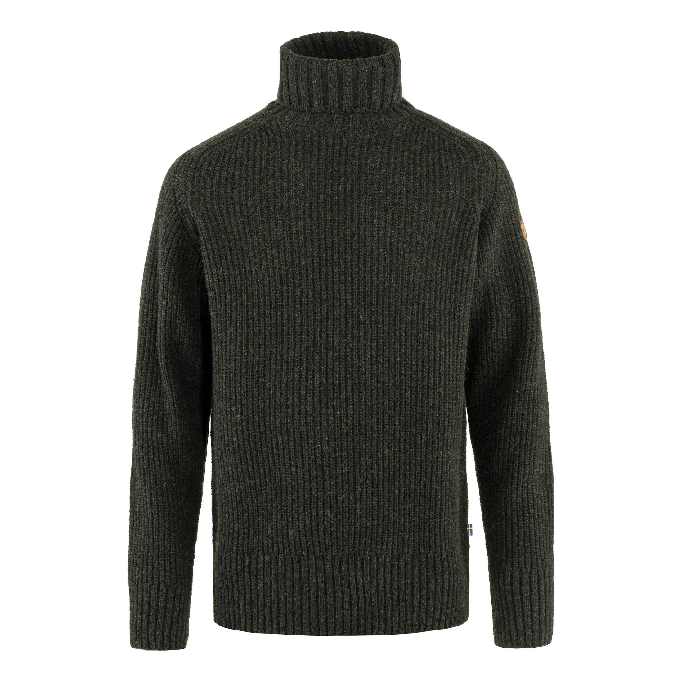 Fjallraven Ovik Roller Neck Sweater - Dark Olive | Crew Neck