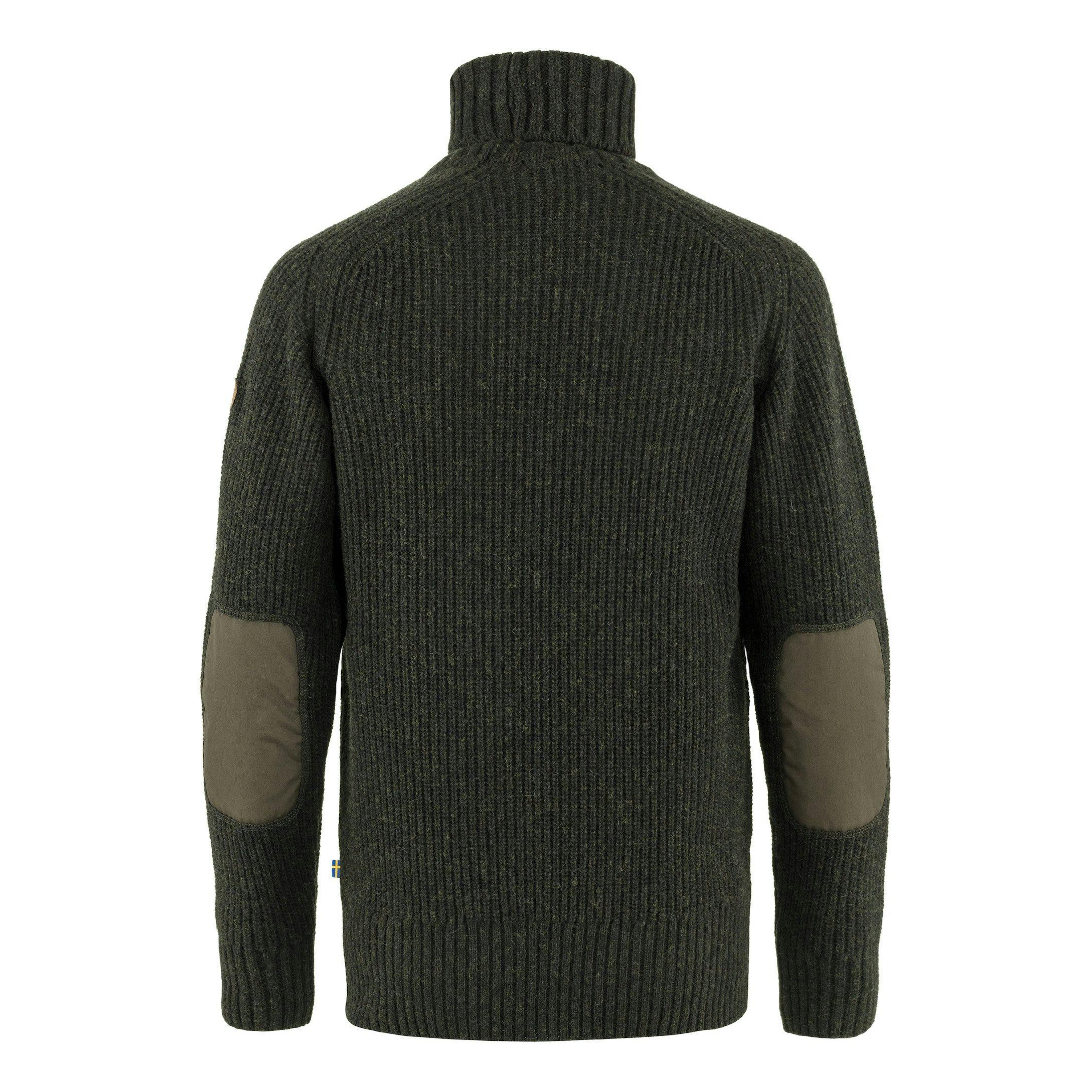 Elbow Patch Cropped Turtleneck Pullover - Ready-to-Wear