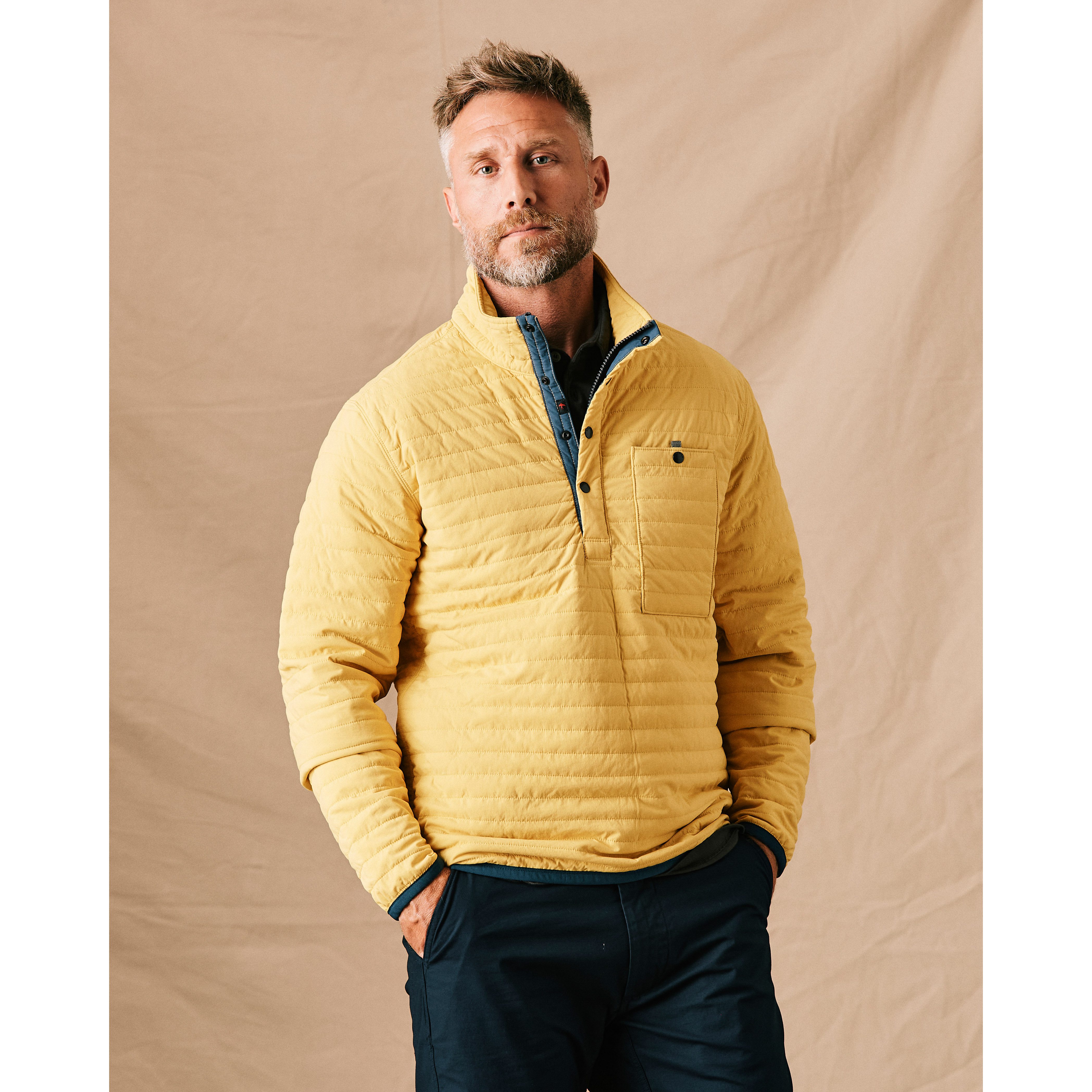 Relwen Windzip Popover - Maize | Quilted Jackets | Huckberry