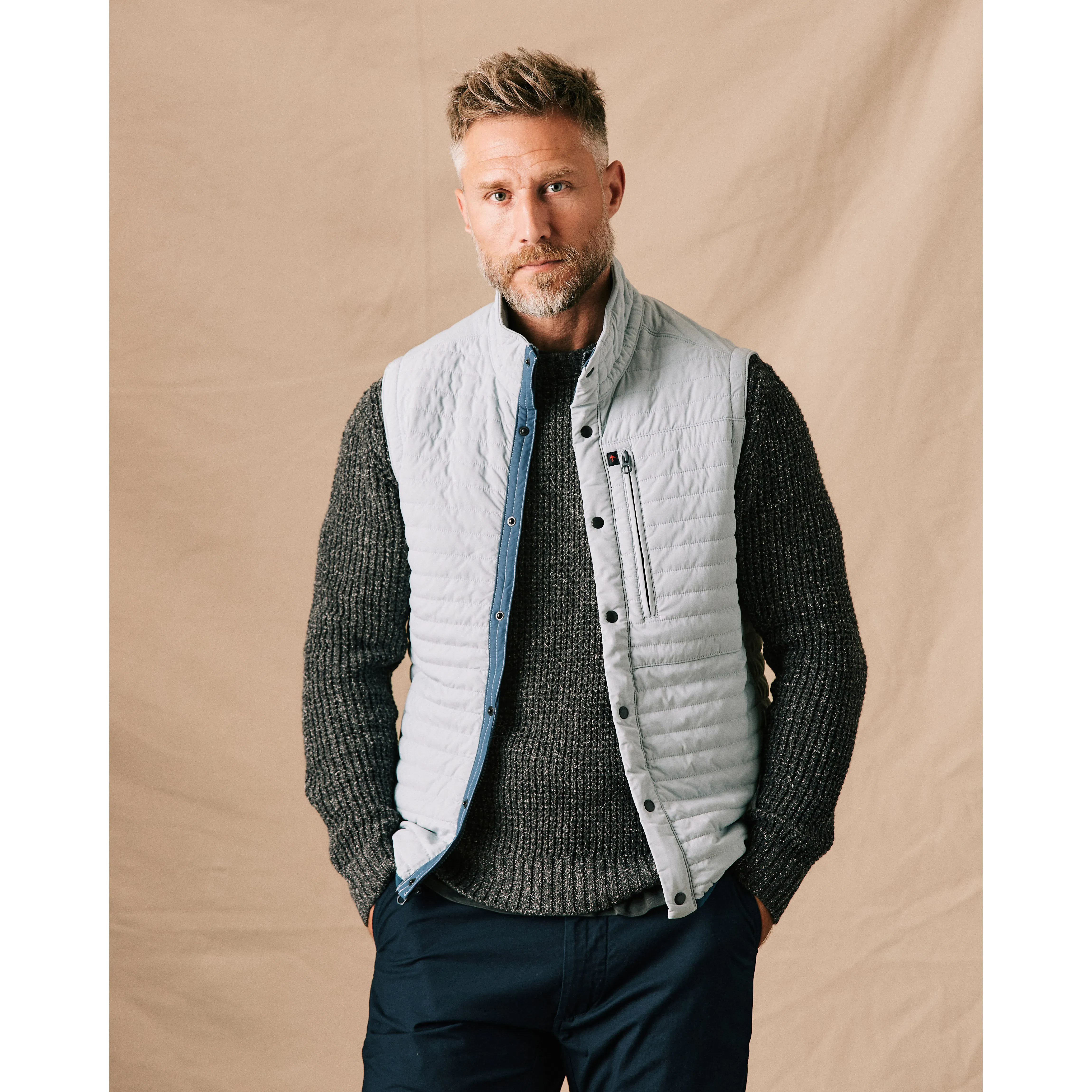Relwen Windzip Vest - Ghost Grey | Vests | Huckberry
