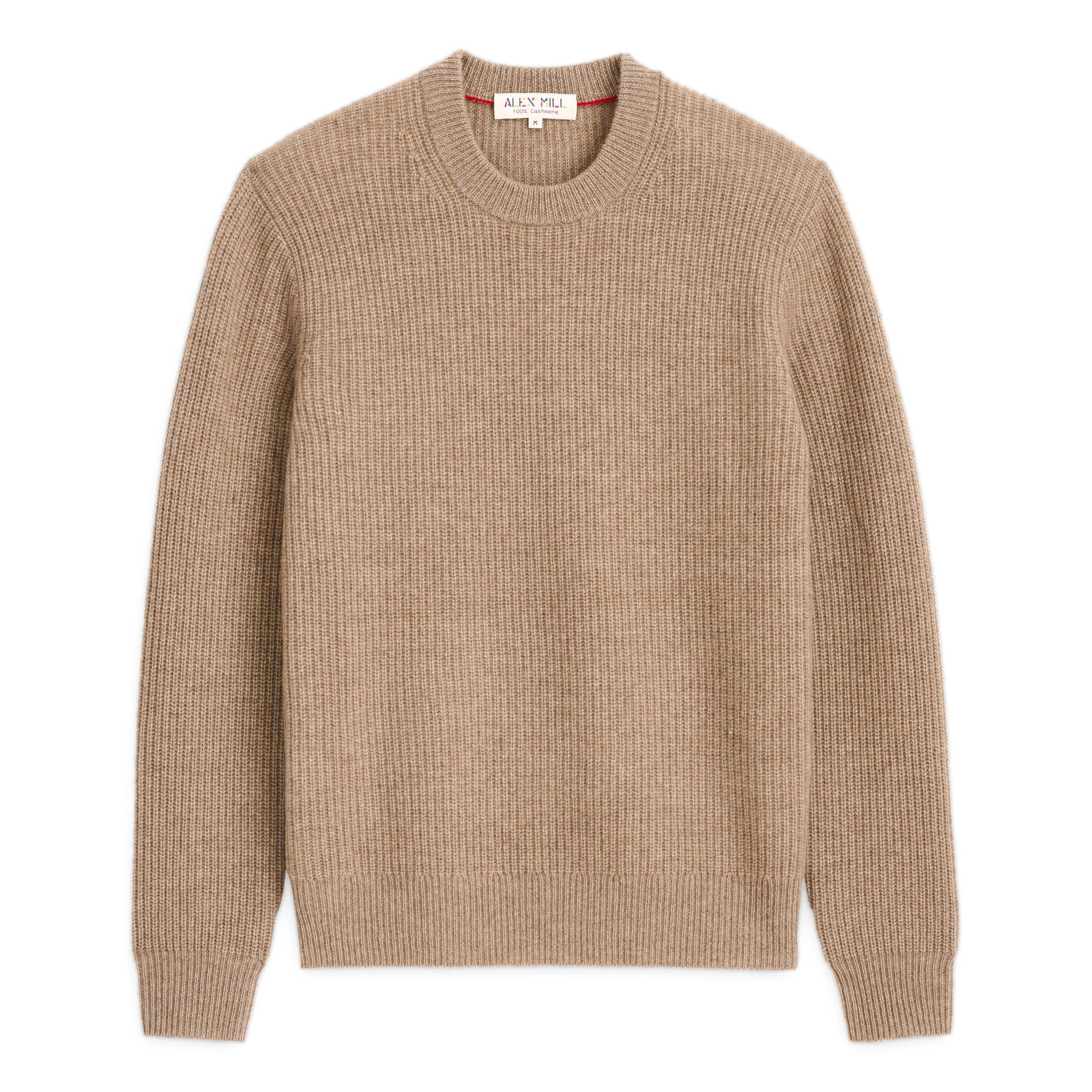Alex Mill Cashmere Jordan Sweater - Taupe | Crew Neck Sweaters
