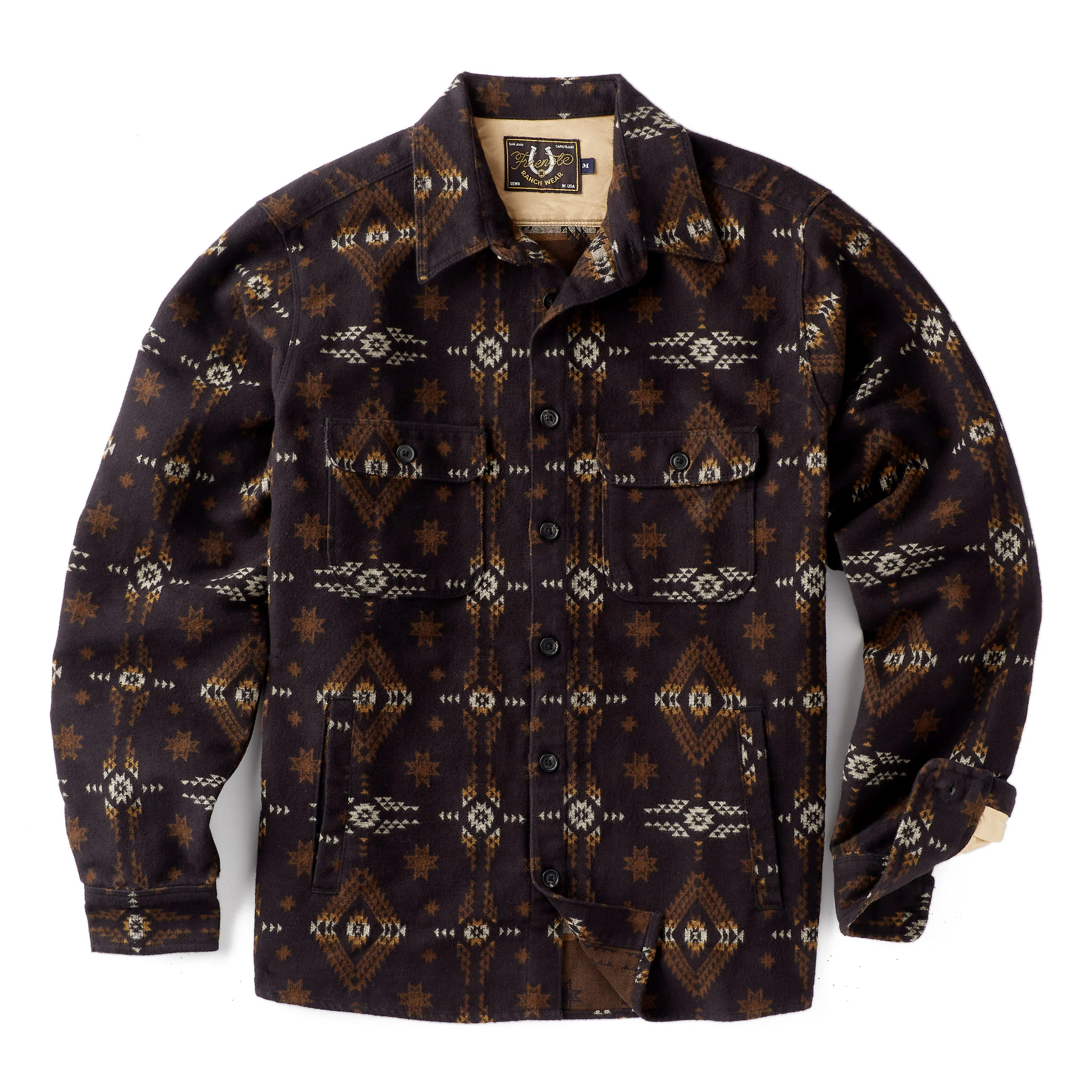 Freenote Cloth Alta Southwestern Brushed Jacquard Shirt - Black