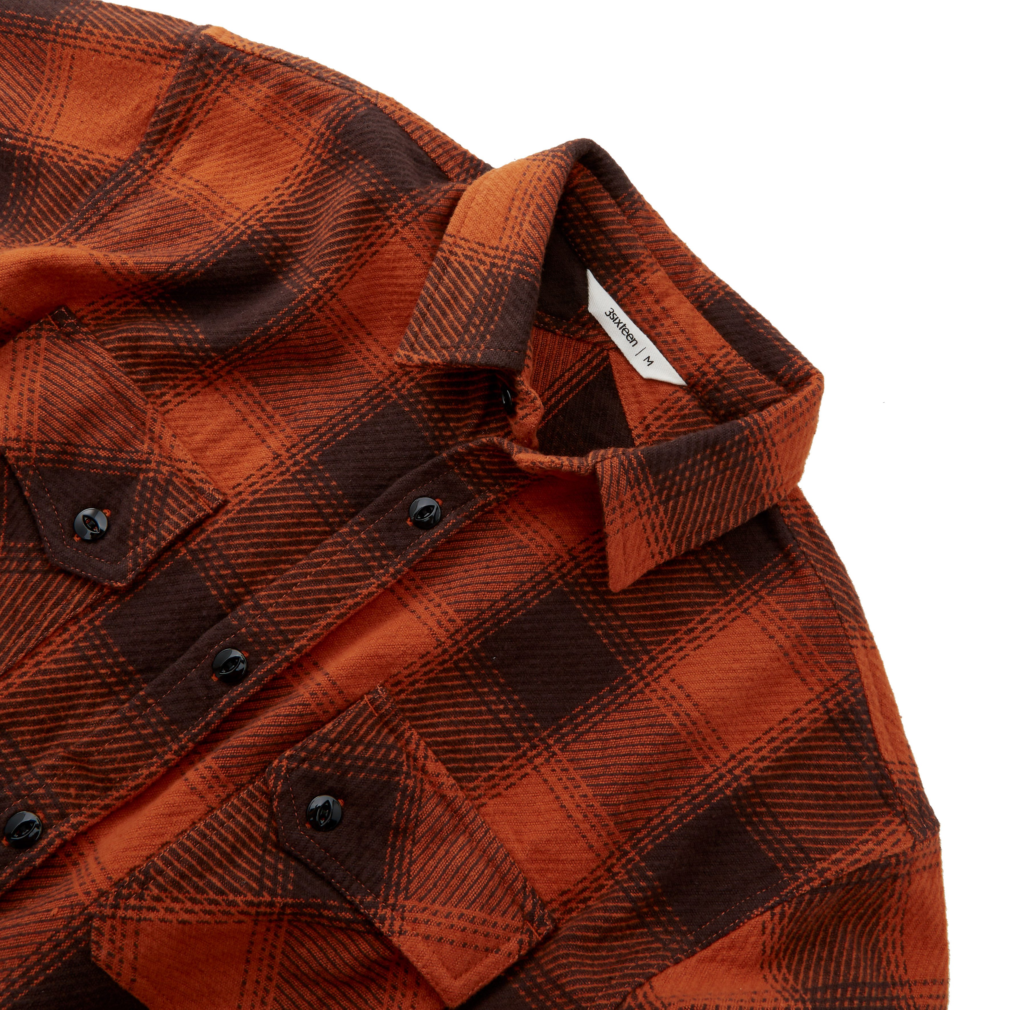 3sixteen Crosscut Flannel - Rust Twill Plaid | Flannel Shirts
