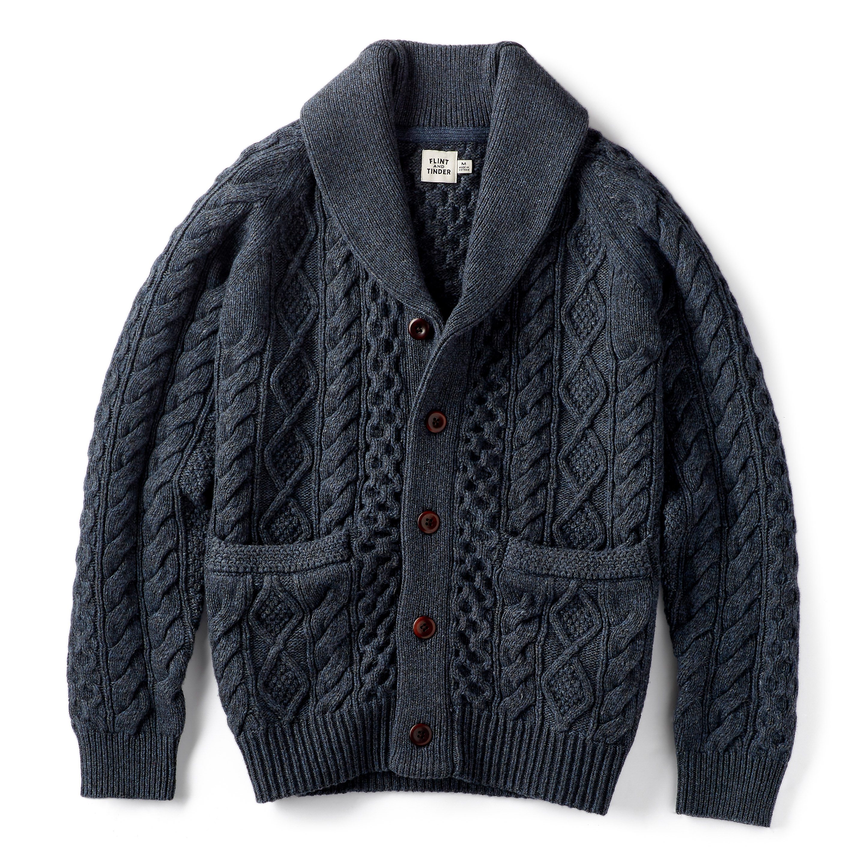 Aran Cable Knit Cardigan Sweater