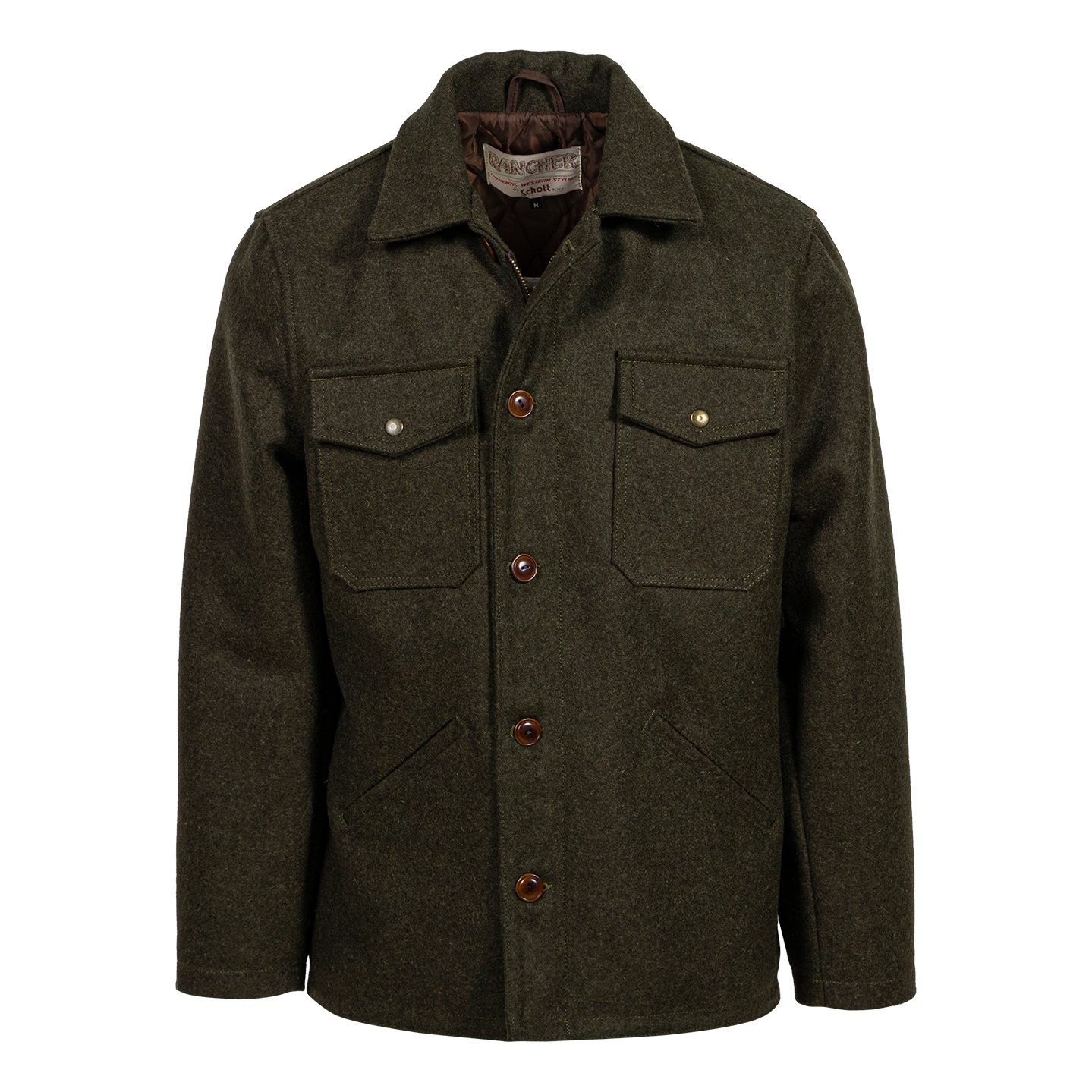 Schott Grandville Wool Jacket - Loden | Shirt Jackets
