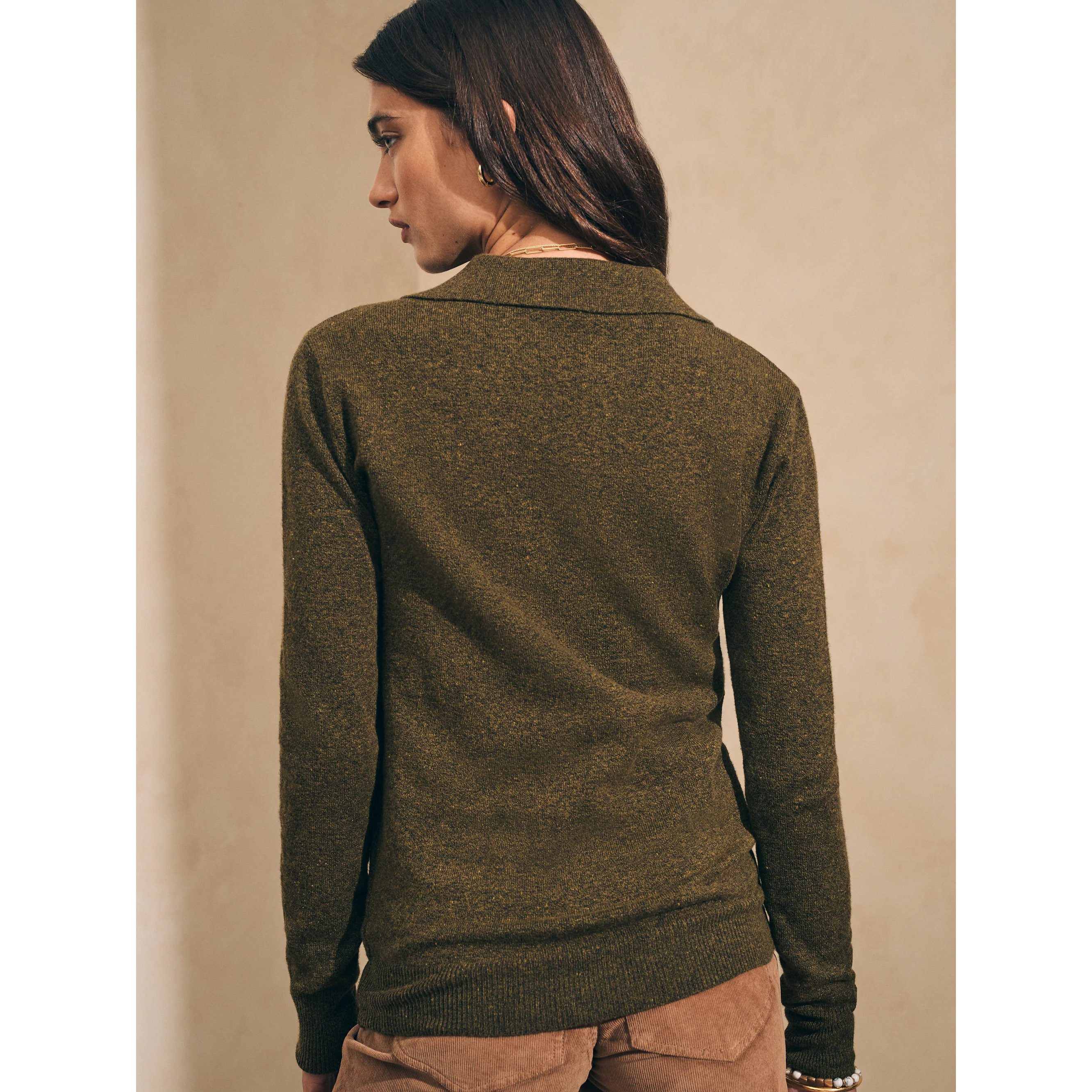 (取寄) ファリティ レディース ジャクソン セーター ポロ Faherty women Jackson Sweater Polo Grey Heather Women's Faherty Jackson Sweater Polo | Zappos.com