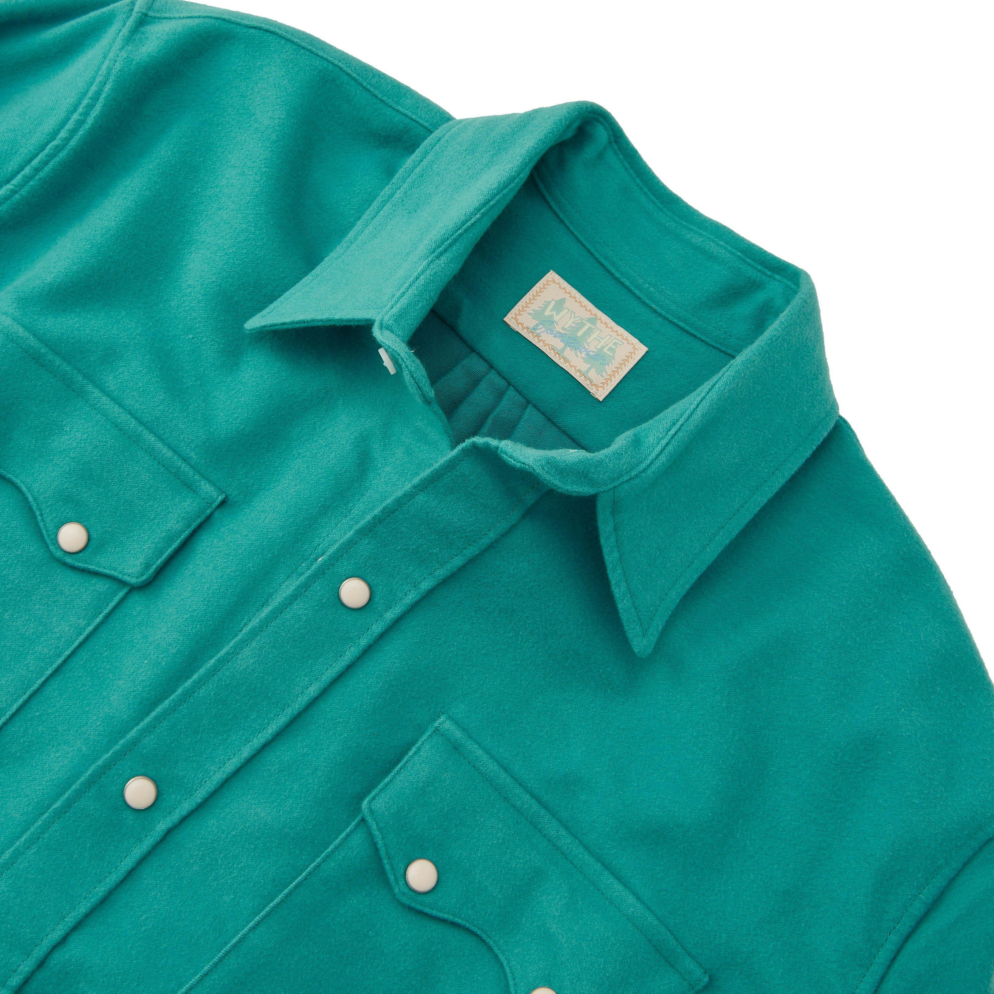 Moleskin Pearlsnap Shirt - Turquoise – Wythe New York