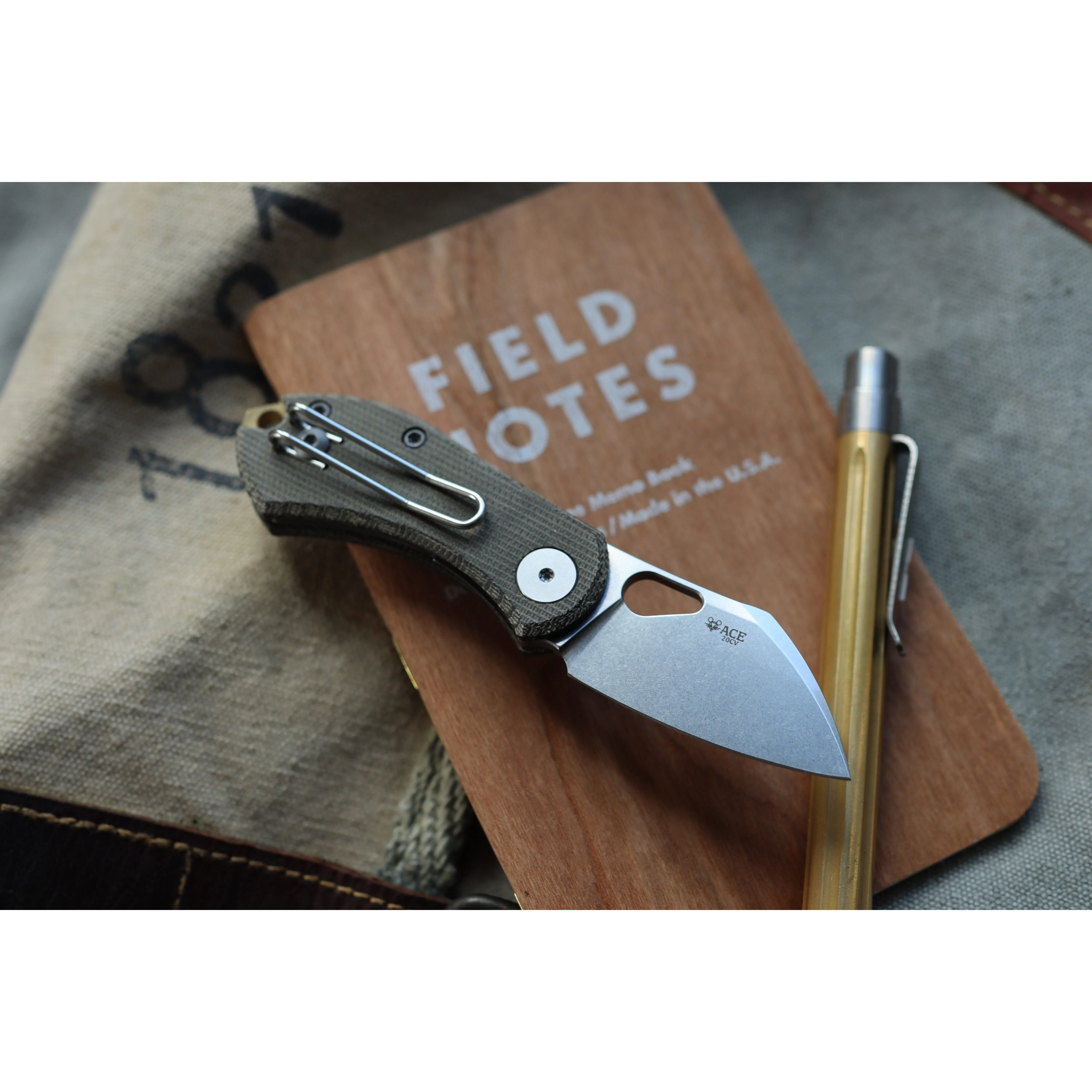 Giantmouse Ace Nibbler Green Canvas Knife - Green Canvas / 20cv