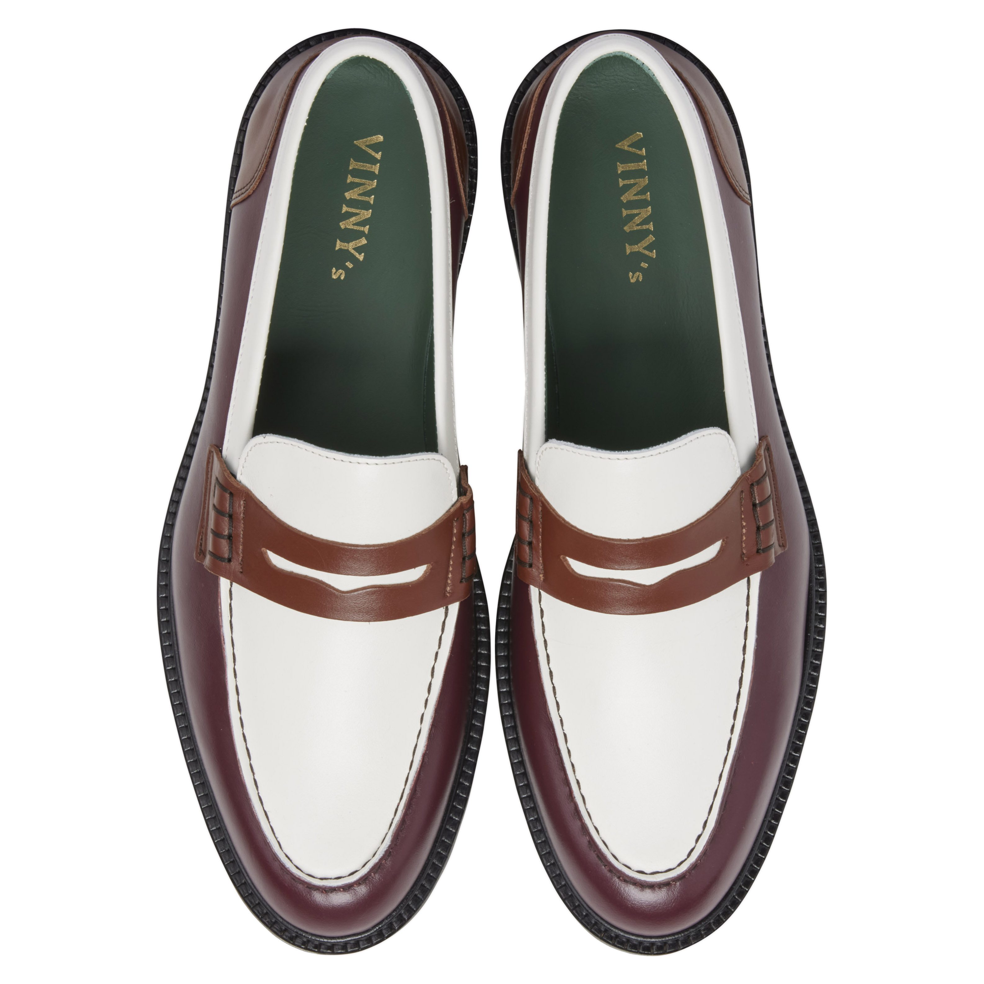 Vinny's Townee Penny Loafer - Burgundy / Brown / Off White Crust 
