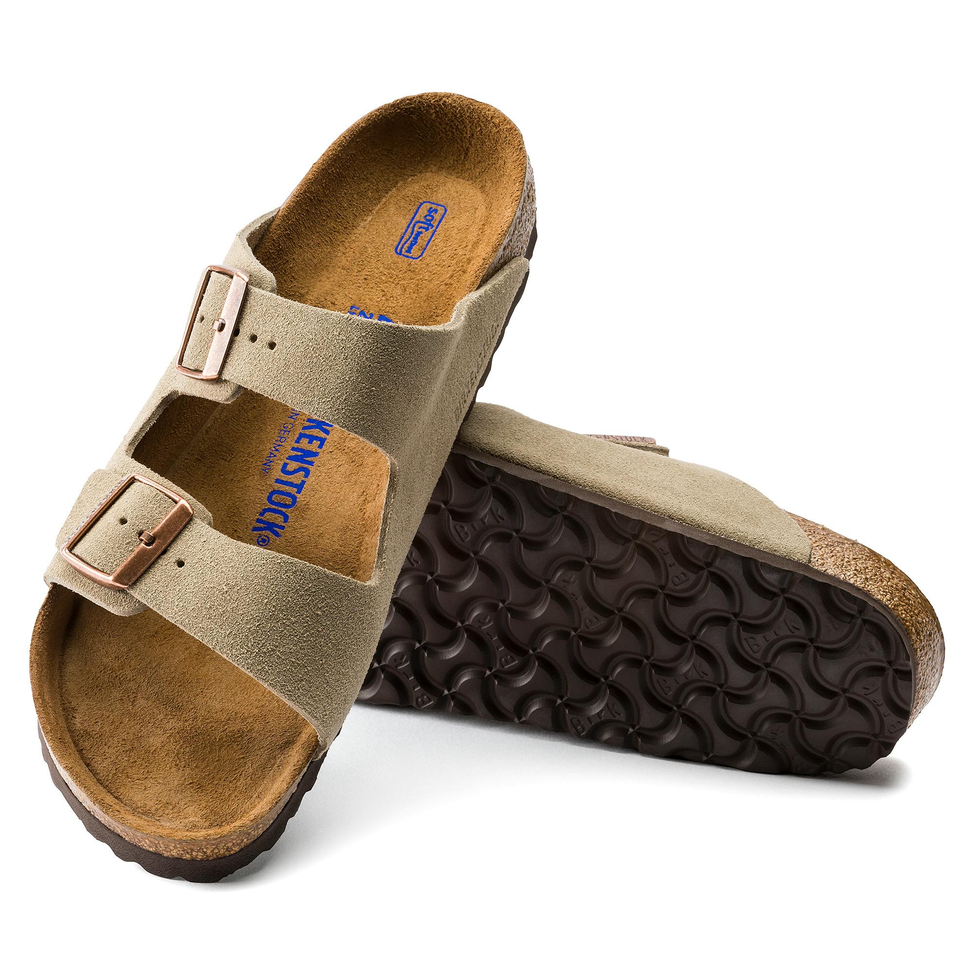 Birkenstock Arizona Taupe Suede Soft Footbed Sandals