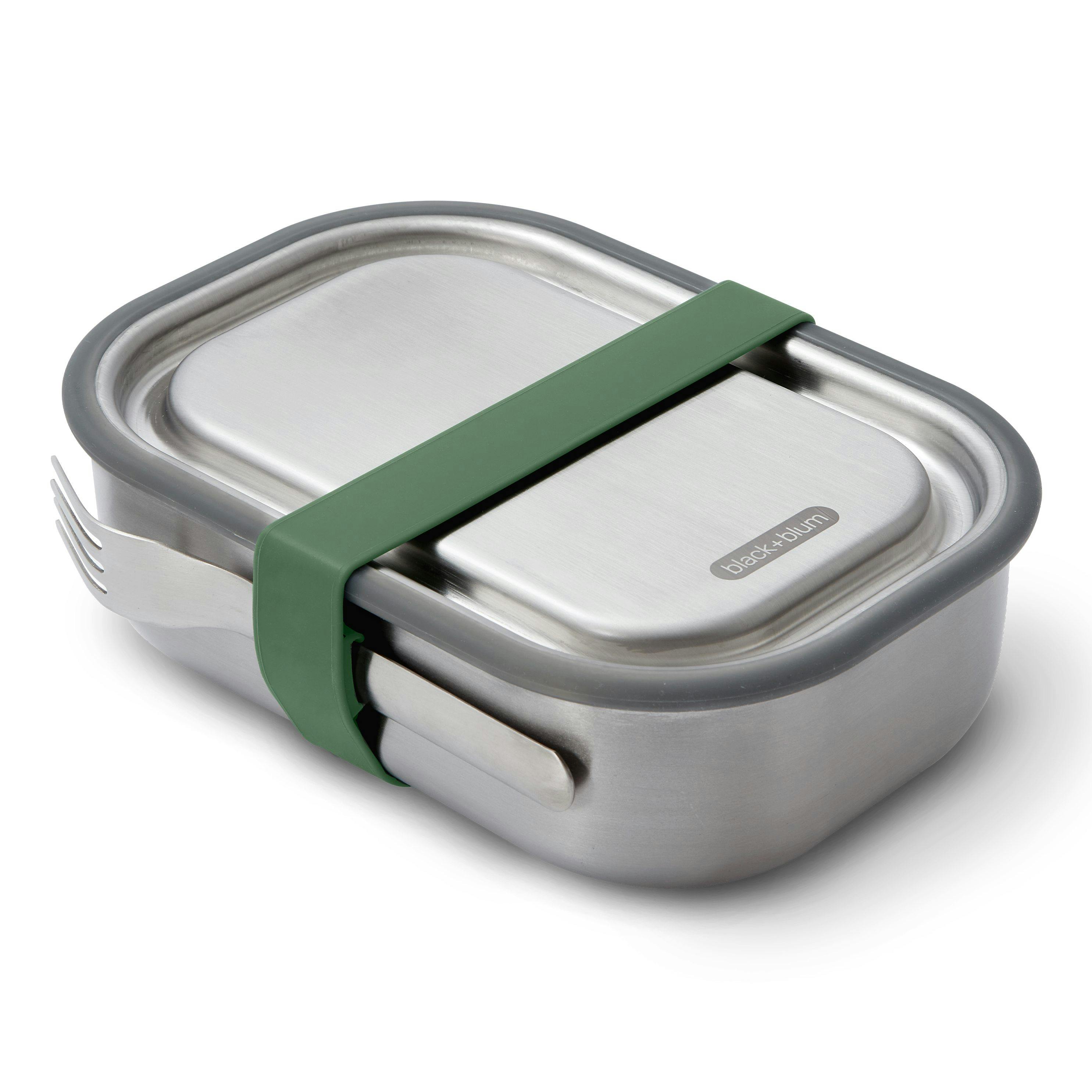 Lunchbox inox grande contenance black and blum et couverts inox nomade