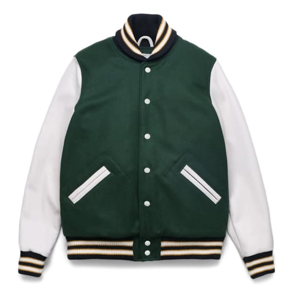 4-H Green and White Varsity Bomber Jacket - The Genuine Leather