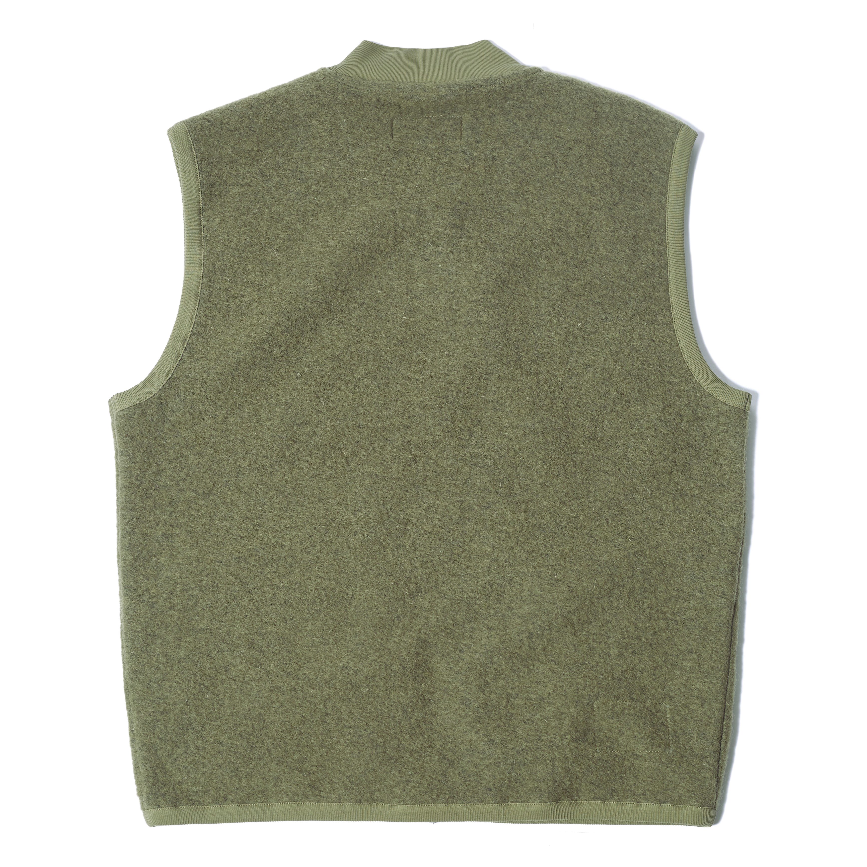 Universal Works Wool Fleece Blend Full Zip Vest - Lovat | Vests