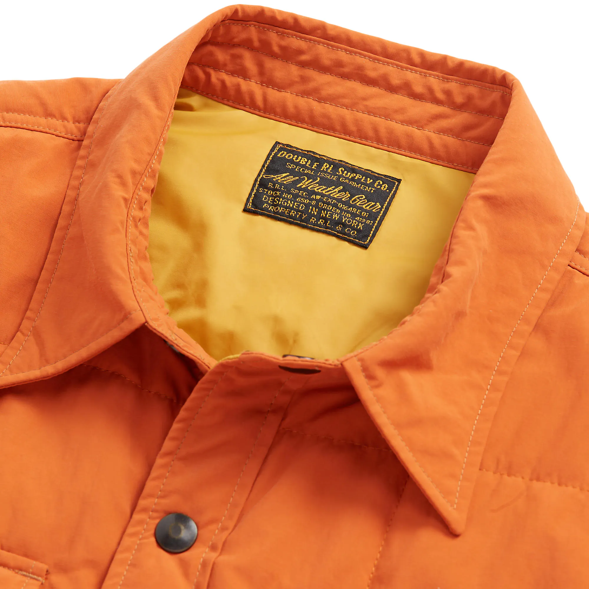 RRL Nylon Outdoor Shirt Jacket - Outdoor Orange | Long Sleeve