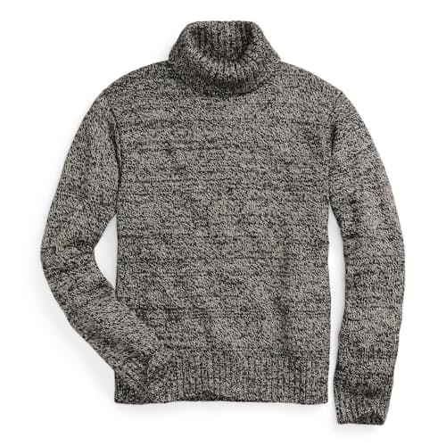 RRL Turtleneck Sweater - Salt Pepper Marl | Fisherman Sweaters 