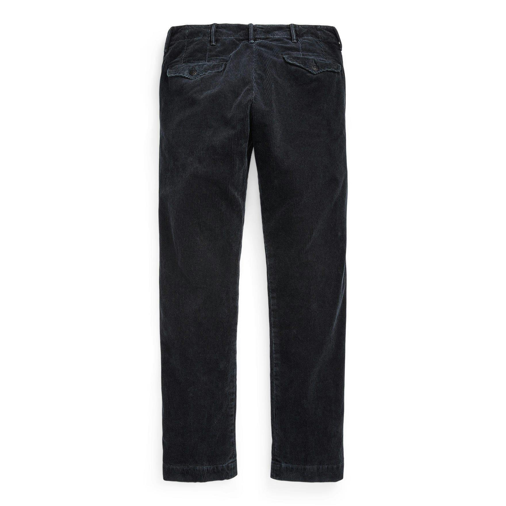 RRL Officer's Corduroy Straight Fit Chino Pant - Black | Casual 