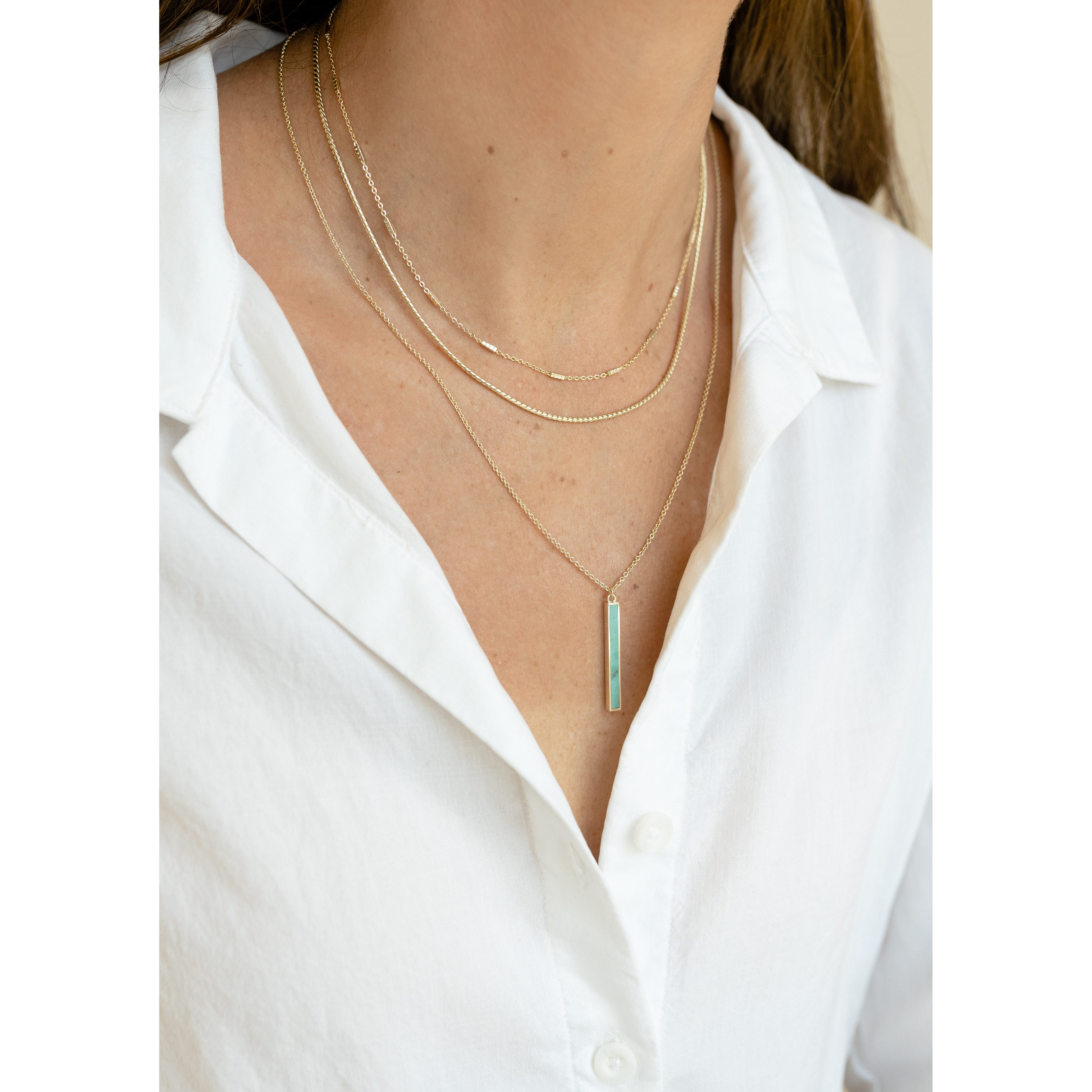 コレクション AUTHENTIC&UNIQUE JEWELRY j.bee Women's Signature Turquoise Pendant - Turquoise/14K Gold