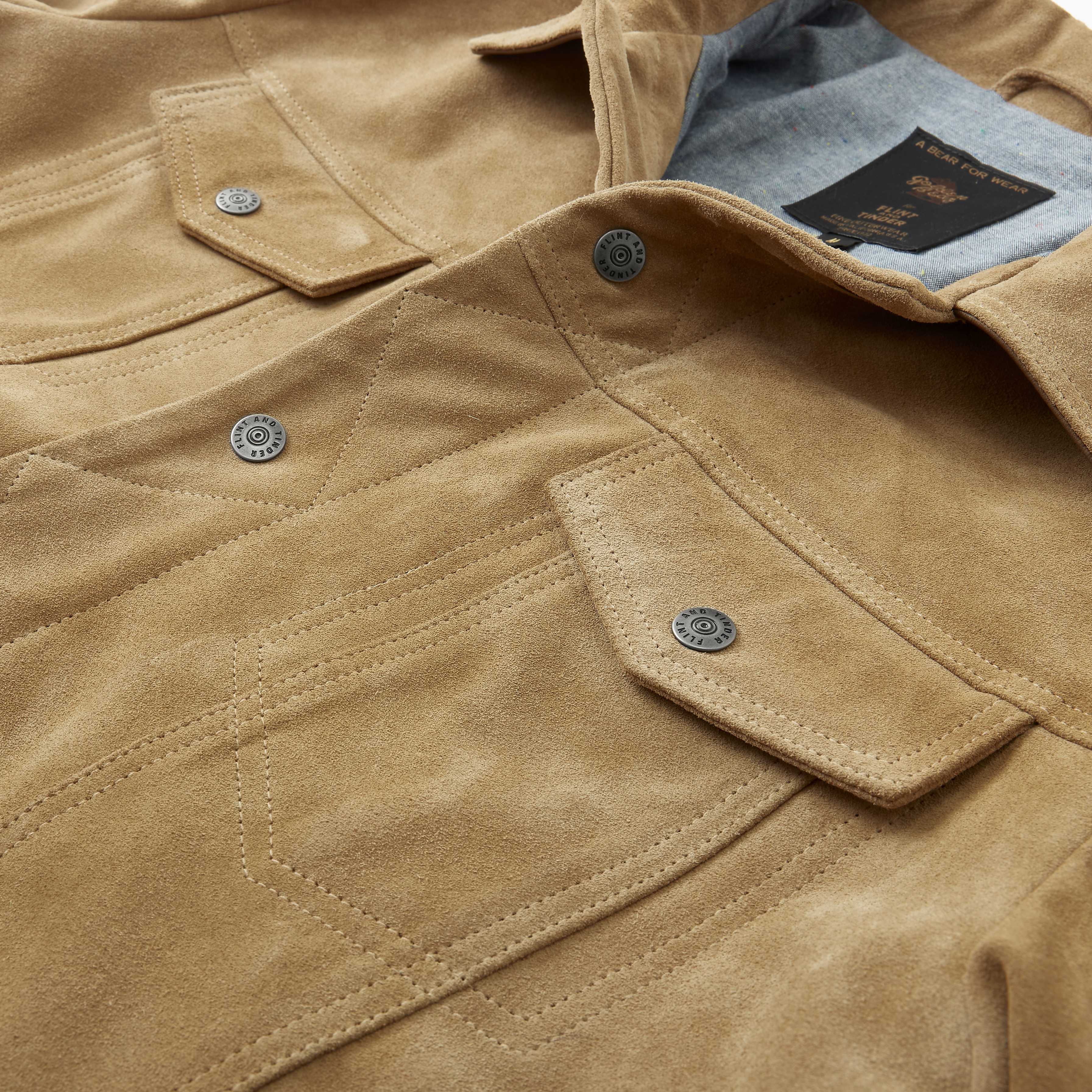 d*7様 60s ゴールデンベア ヌバック　スエード　トラッカージャケット　ヴィ Flint and Tinder Golden Bear Suede Trucker - Taupe | Trucker