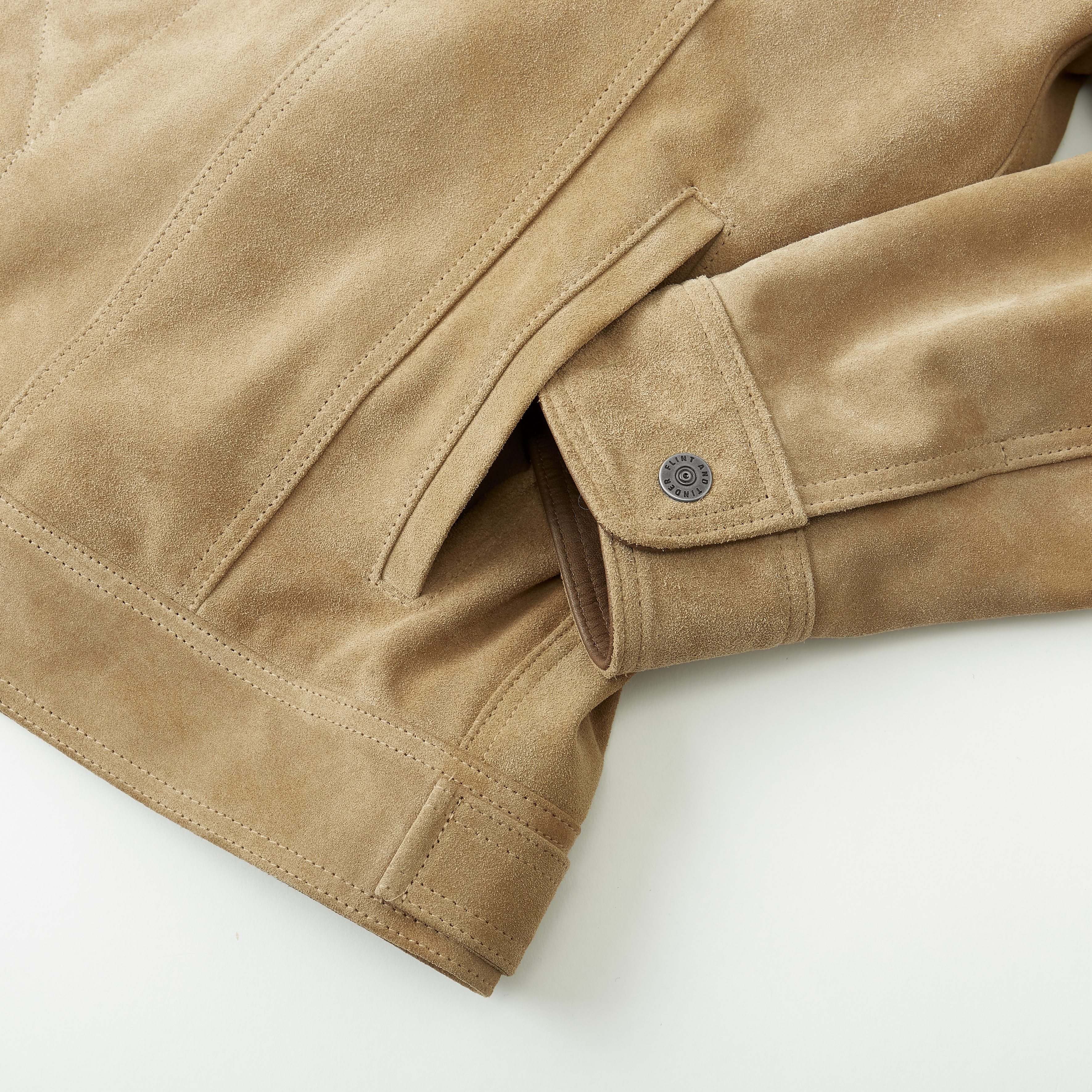 d*7様 60s ゴールデンベア ヌバック　スエード　トラッカージャケット　ヴィ Flint and Tinder Golden Bear Suede Trucker - Taupe | Trucker