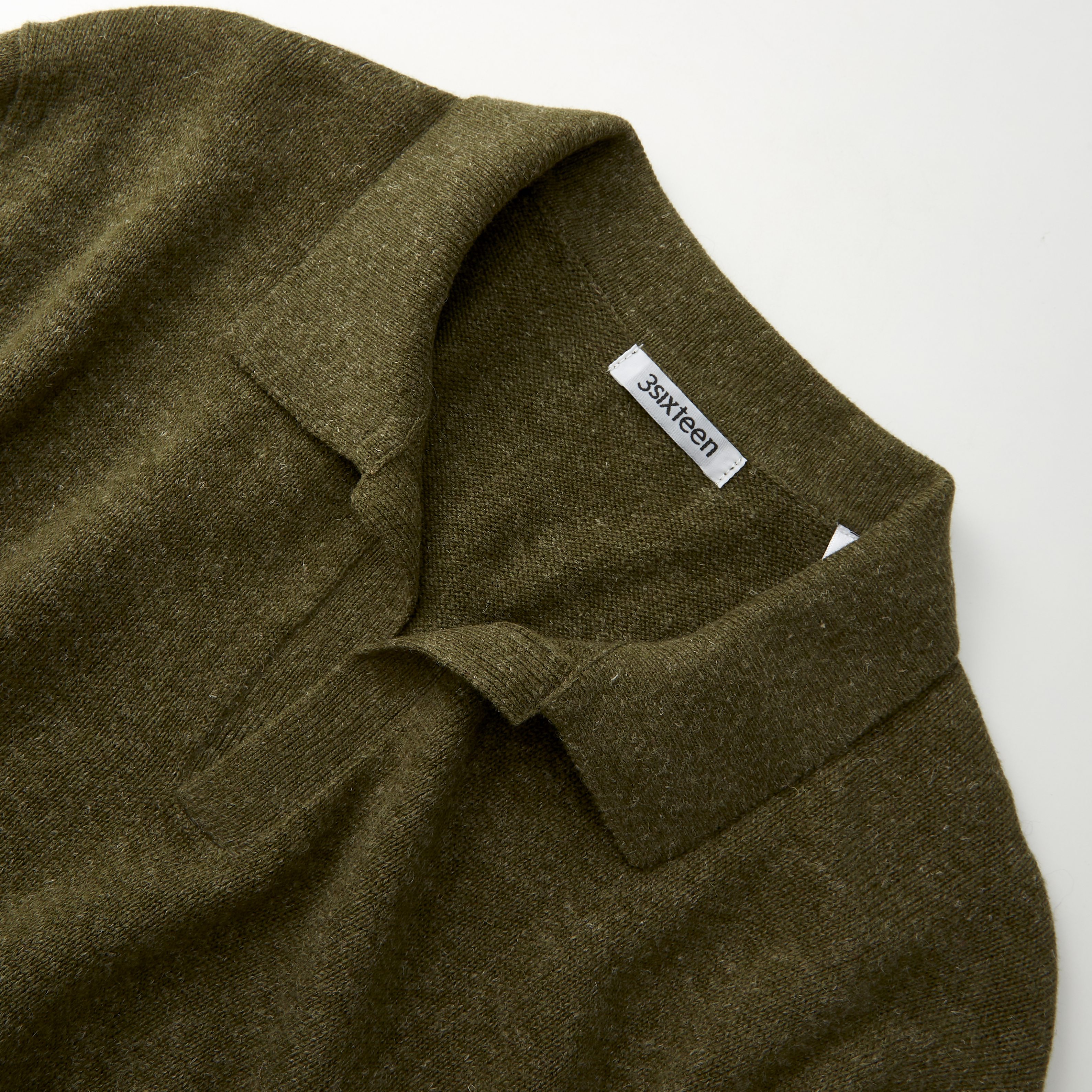 ☆YALE☆ HERITAGE DAN CABLE SHORTSLEEVE POLO KNIT OLIVE LIME Fine-Knit Polo Sweater - White/dark green striped - Ladies