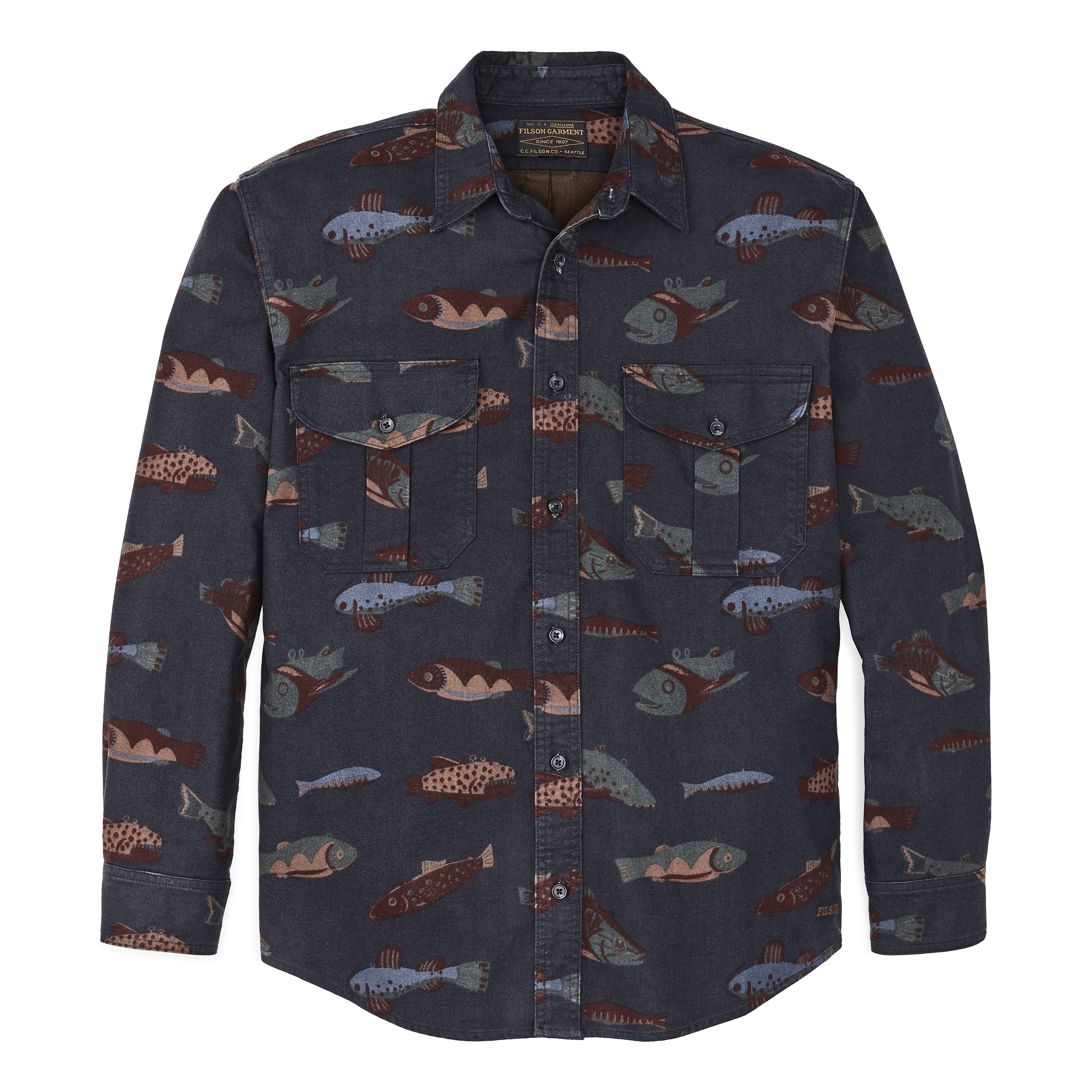 Filson Alaskan Guide Shirt - Fish Decoy Navy | Long Sleeve
