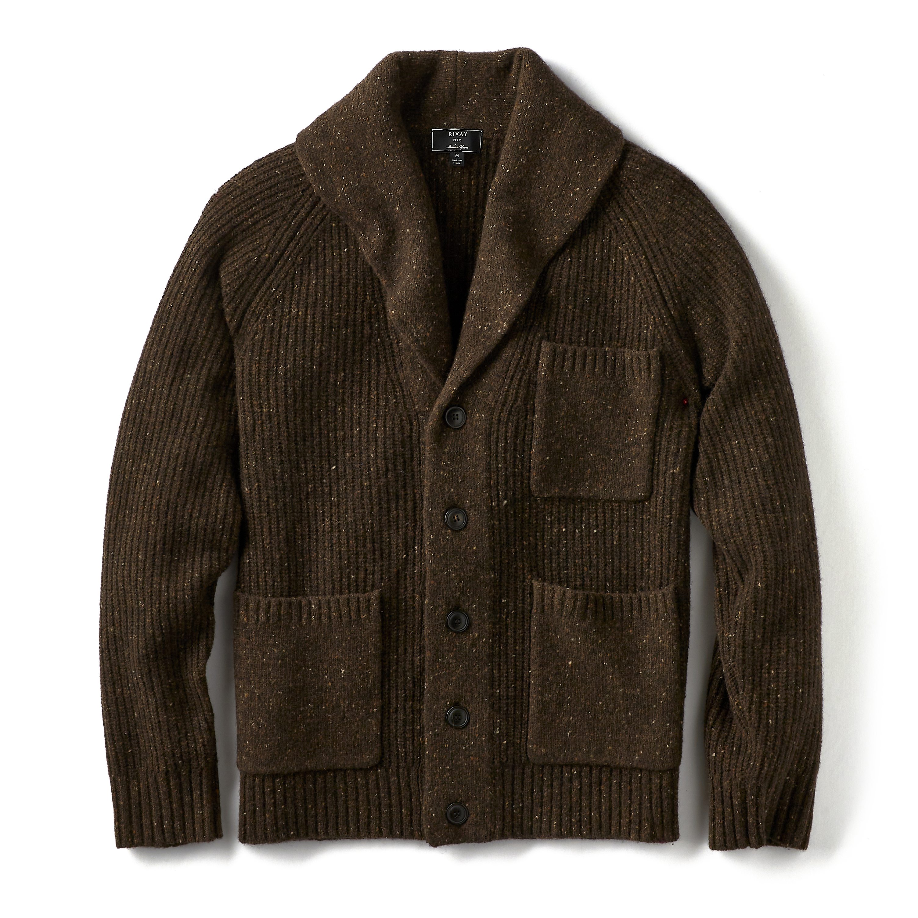 Rivay NYC Winslow Donegal Shawl Cardigan - Brown | Cardigan Rivay NYC Winslow Donegal Shawl Cardigan - Brown | Cardigan