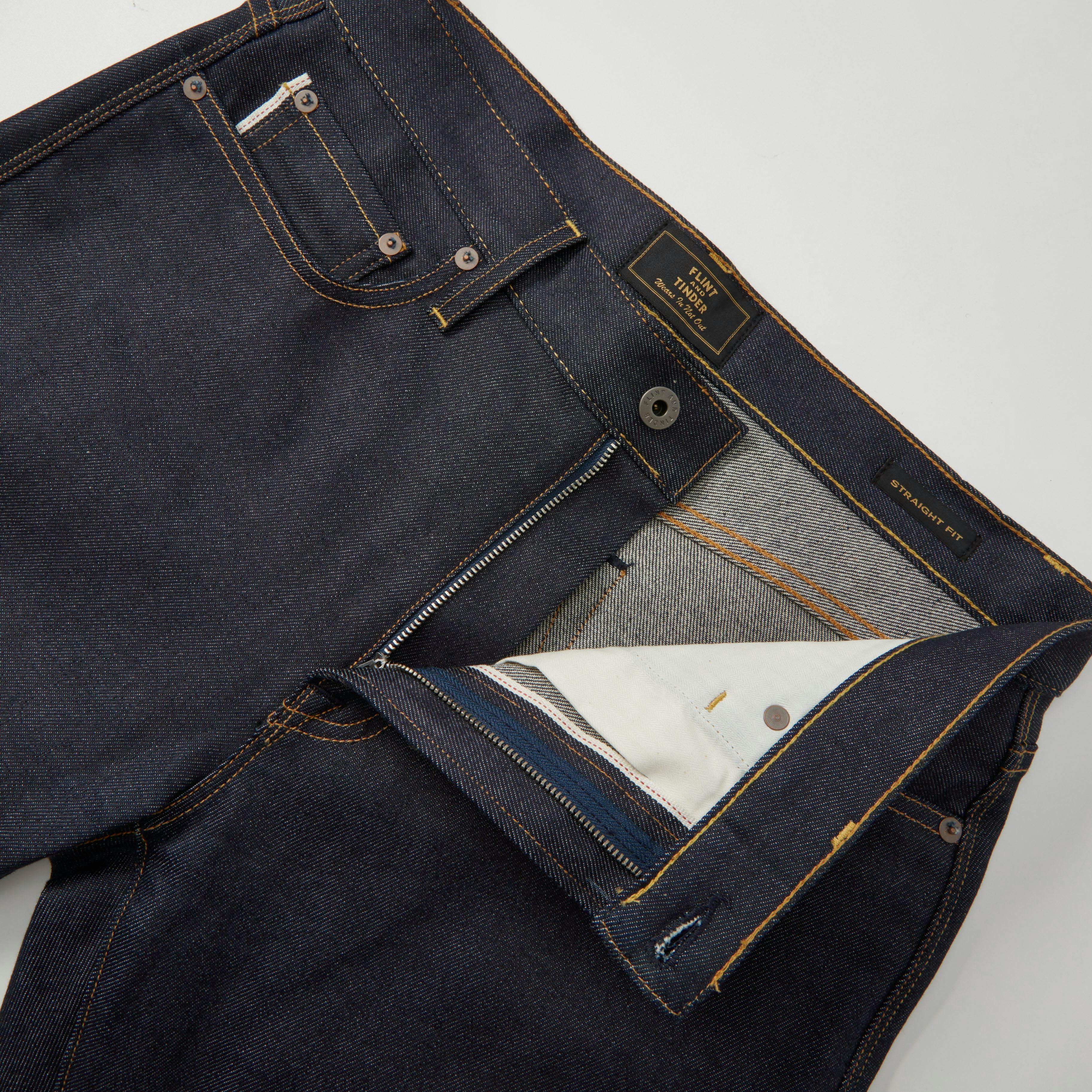Flint and Tinder Japanese Stretch Selvedge Denim - Straight - Raw, Jeans