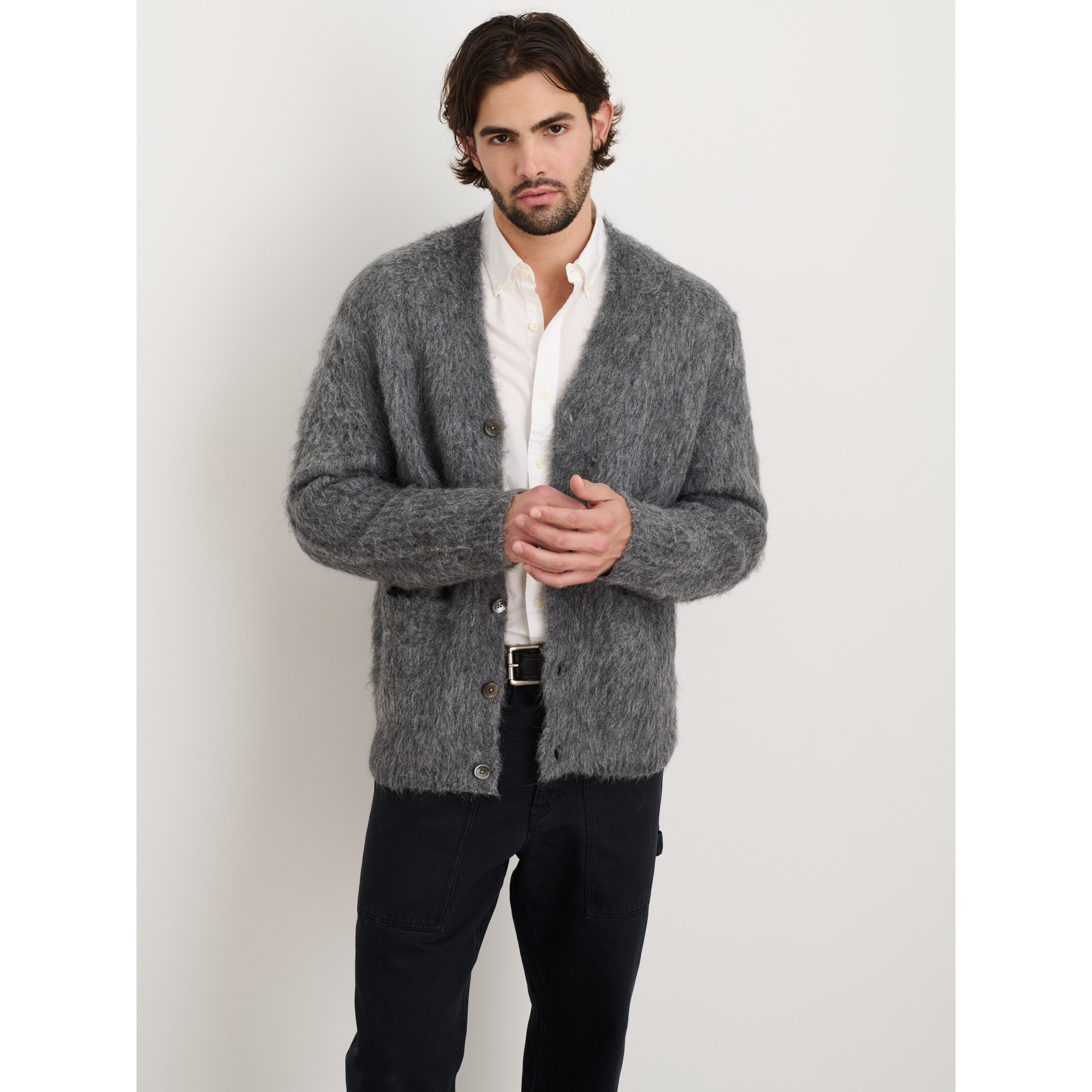 ※ami※GREED BRUSHED ALPACA KNIT Long AMI Paris alpaca-mohair Blend Brushed Sweater | Brown | FARFETCH